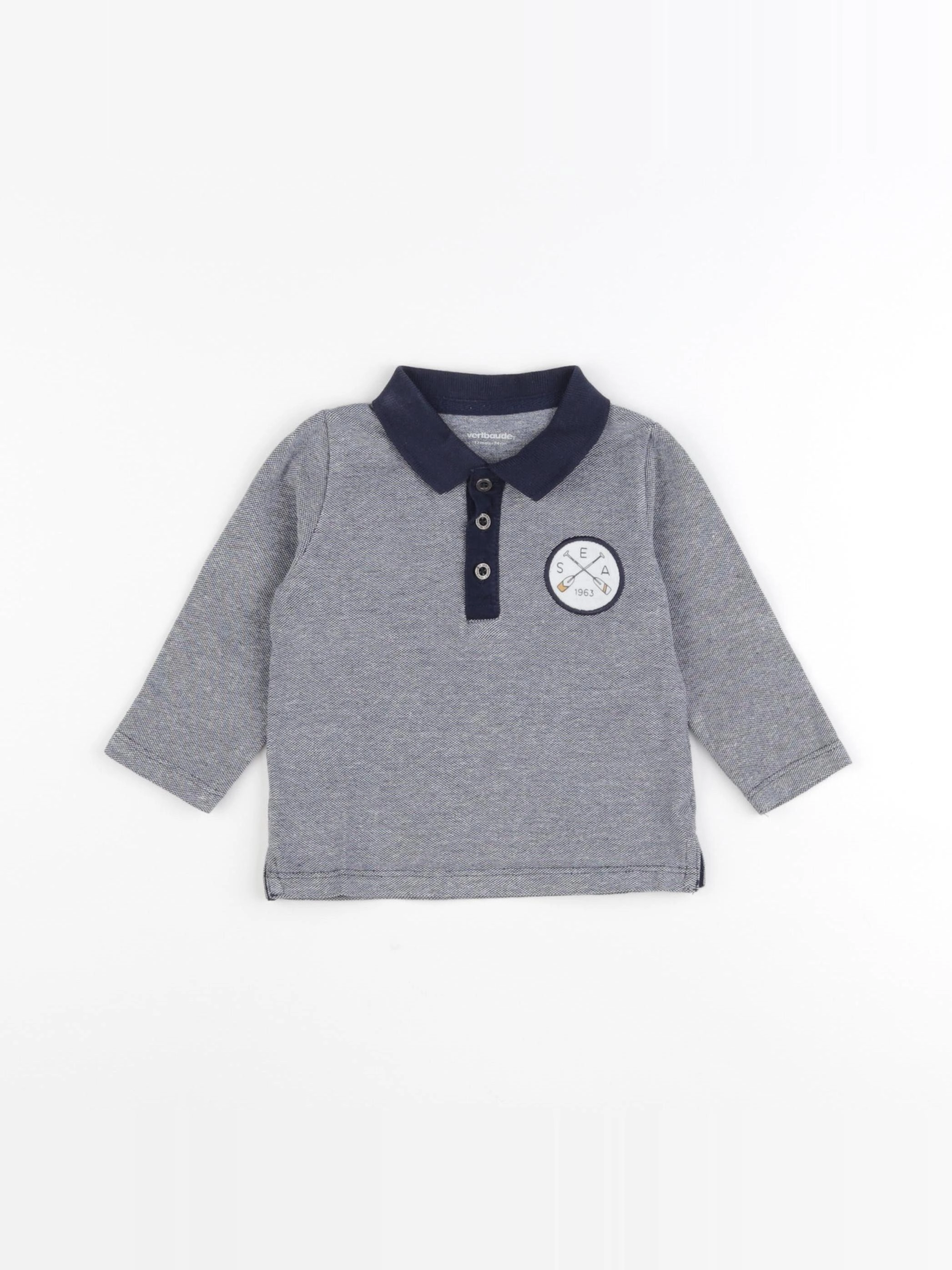 Vertbaudet - tee-shirt bleu - 12 mois