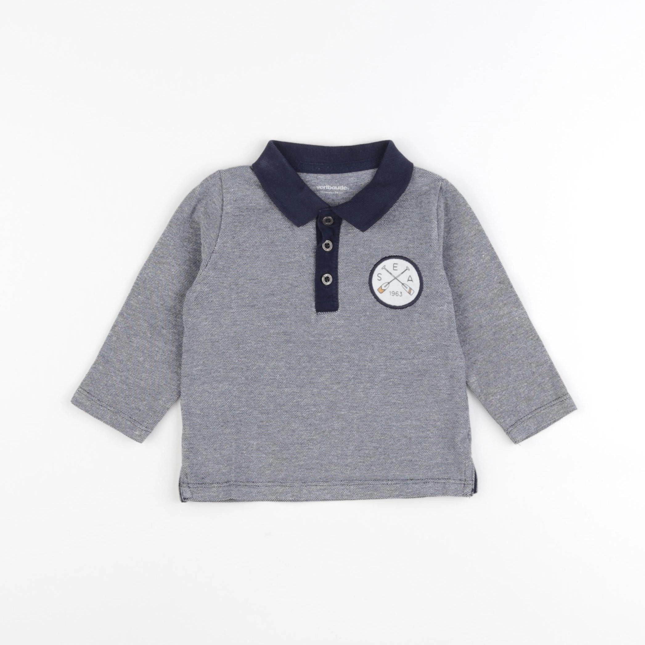 Vertbaudet - tee-shirt bleu - 12 mois