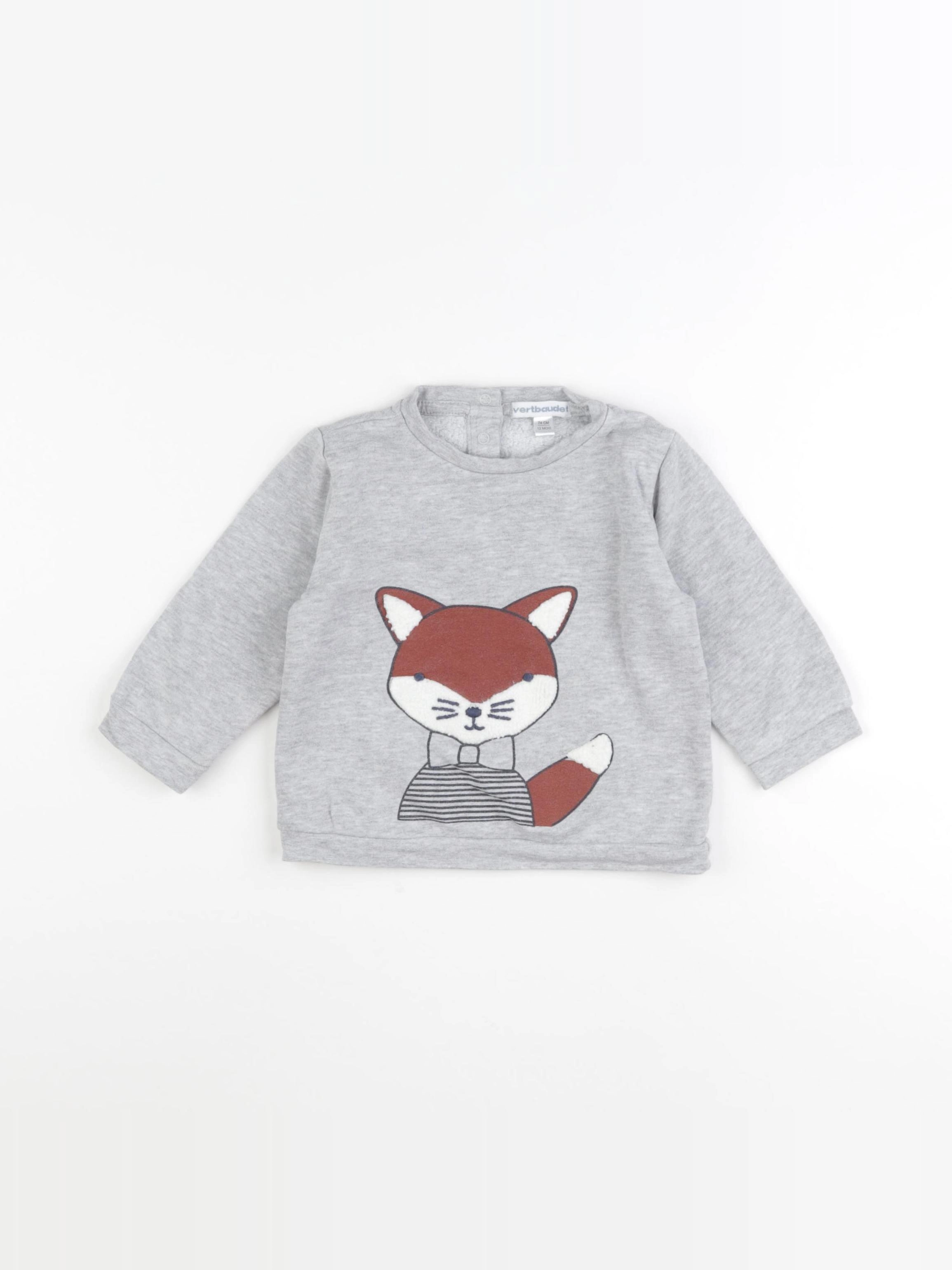 Vertbaudet - sweat gris - 12 mois