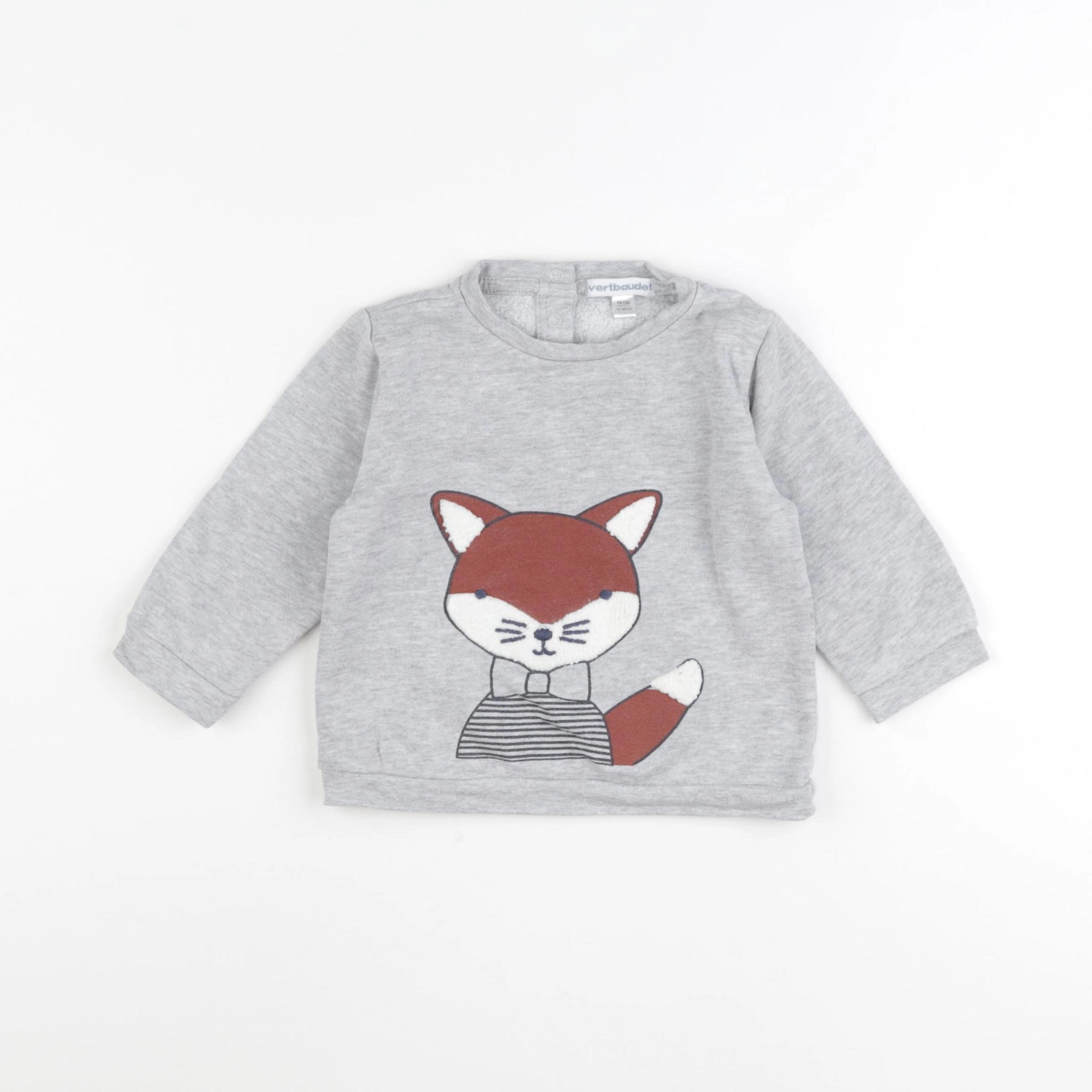 Vertbaudet - sweat gris - 12 mois