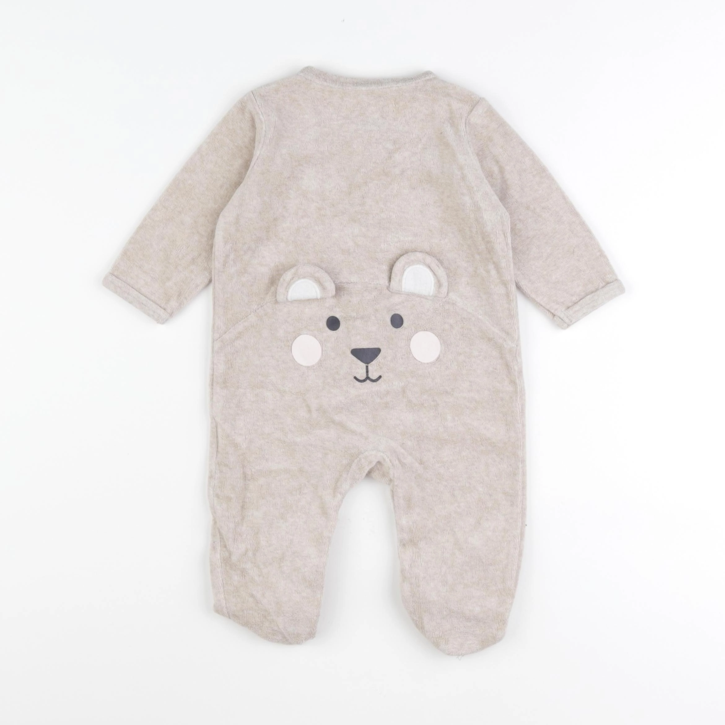 Vertbaudet - pyjama velours beige - 6 mois