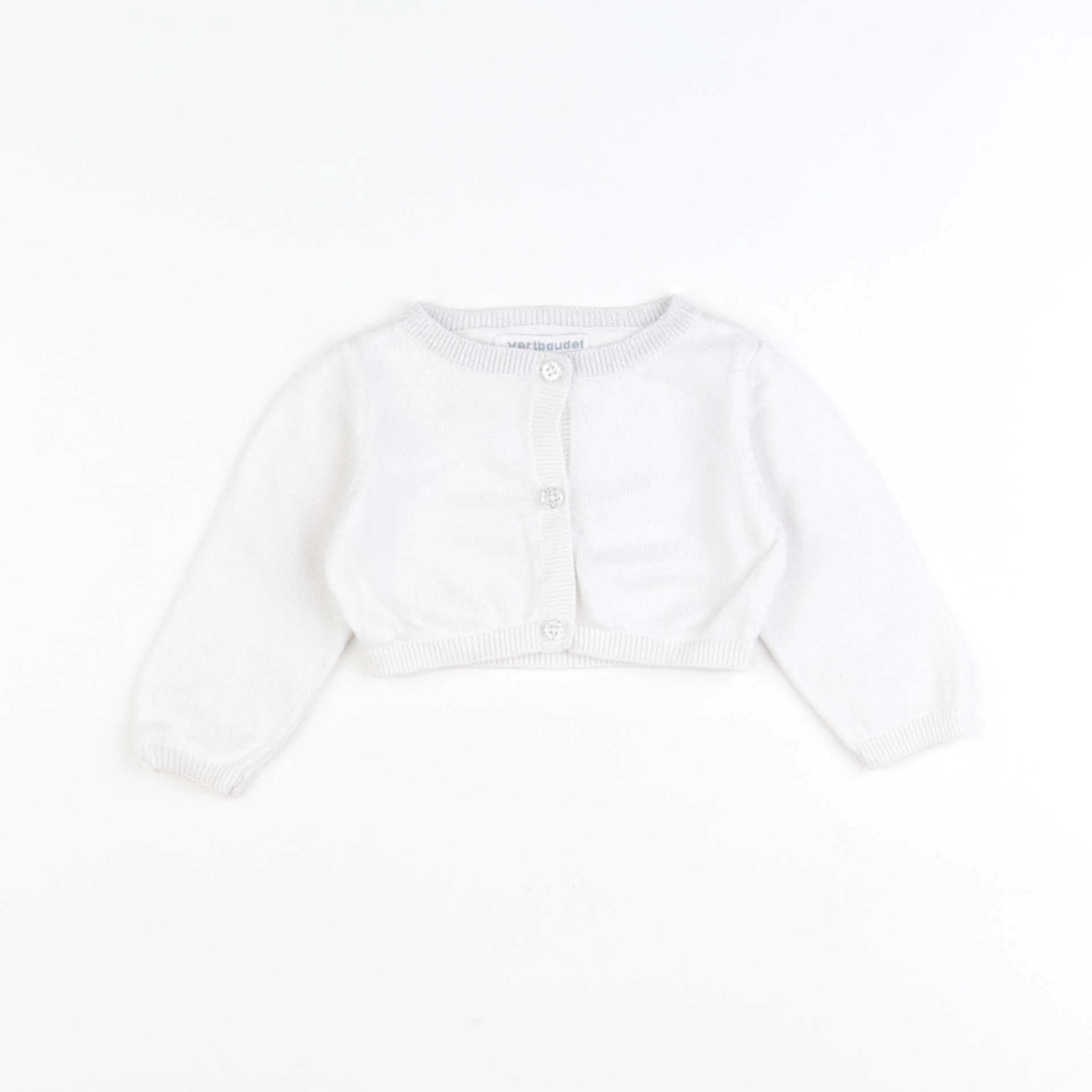 Vertbaudet - gilet blanc - 6 mois