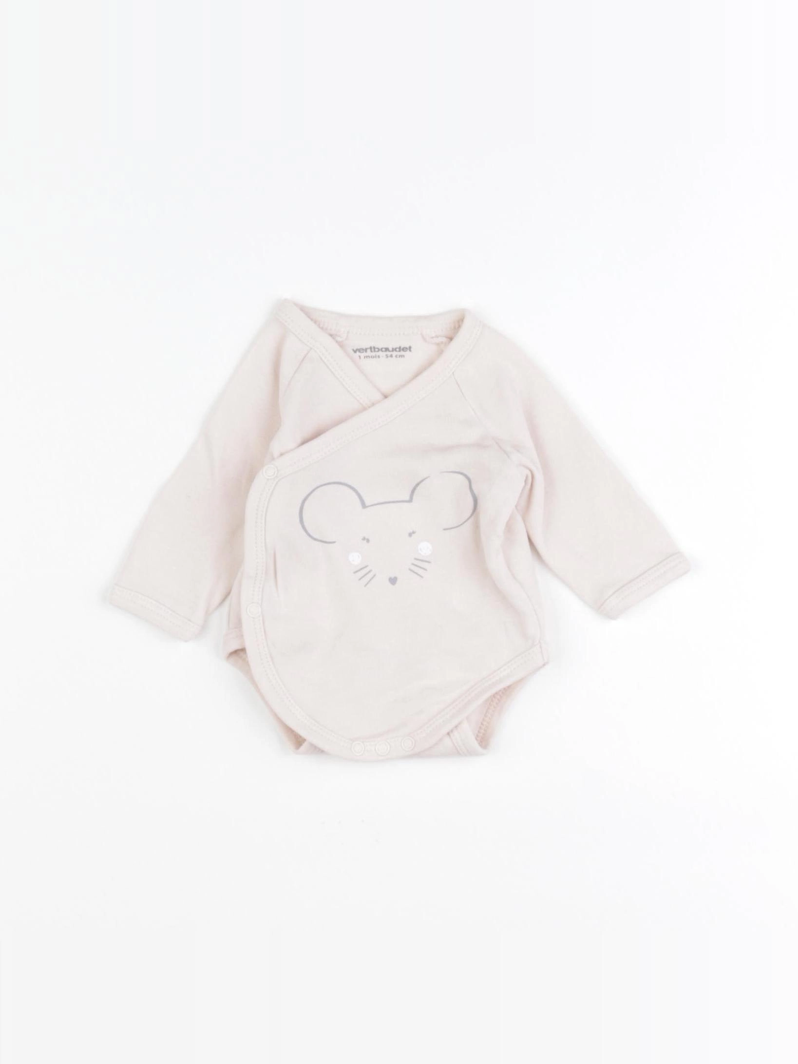 Vertbaudet - body beige - 1 mois