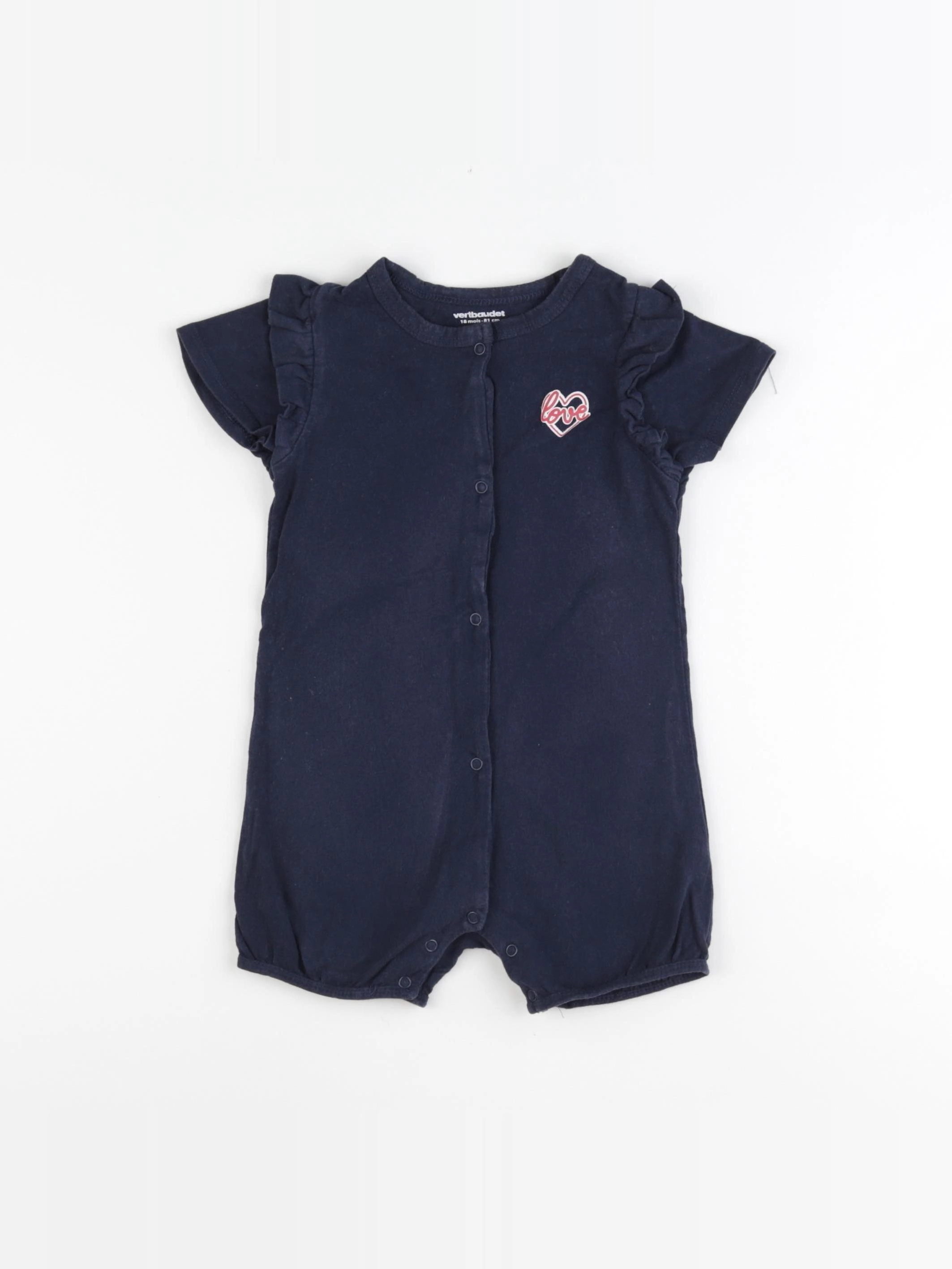 Vertbaudet - pyjama coton bleu - 18 mois
