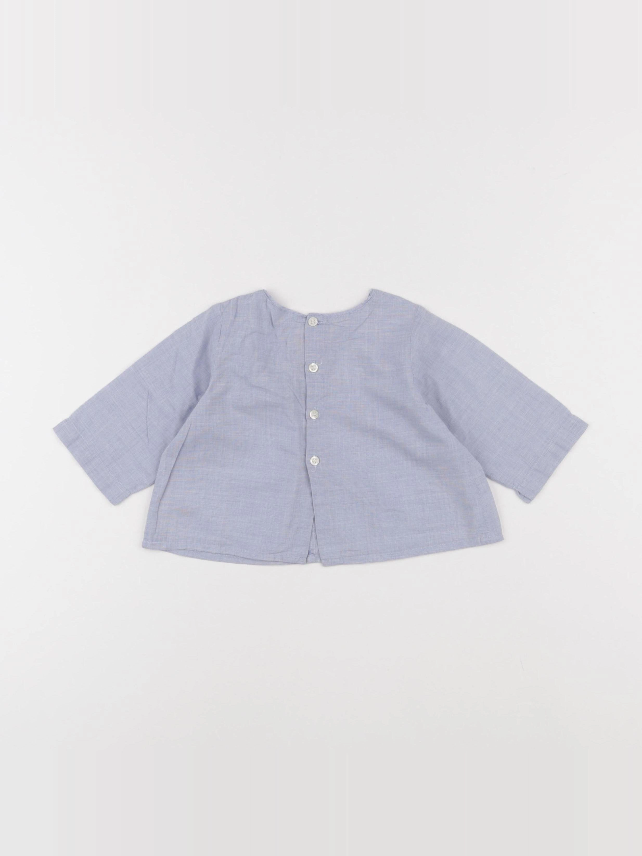 Bonpoint - blouse bleu - 6 mois