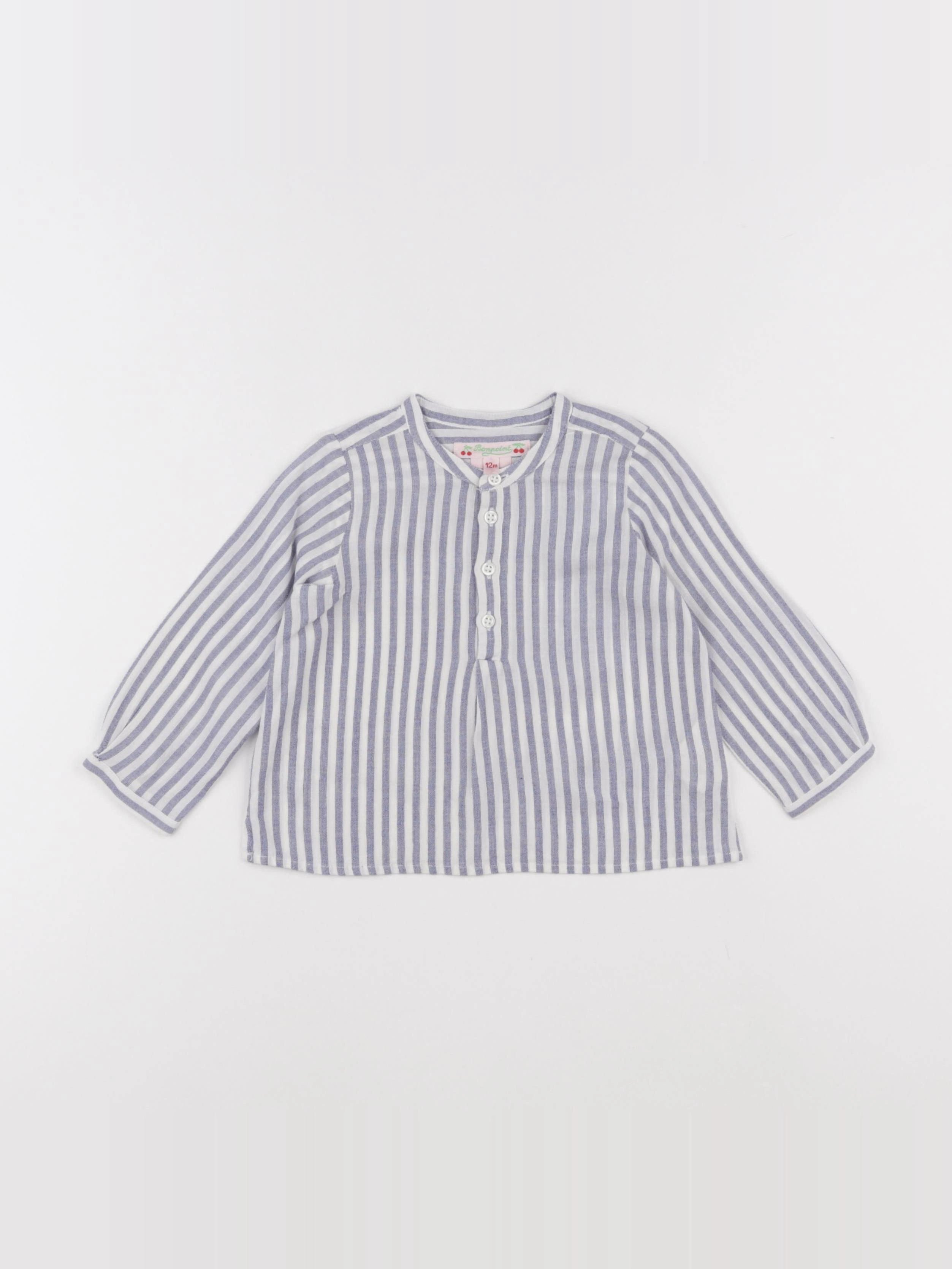 Bonpoint - chemise bleu - 12 mois
