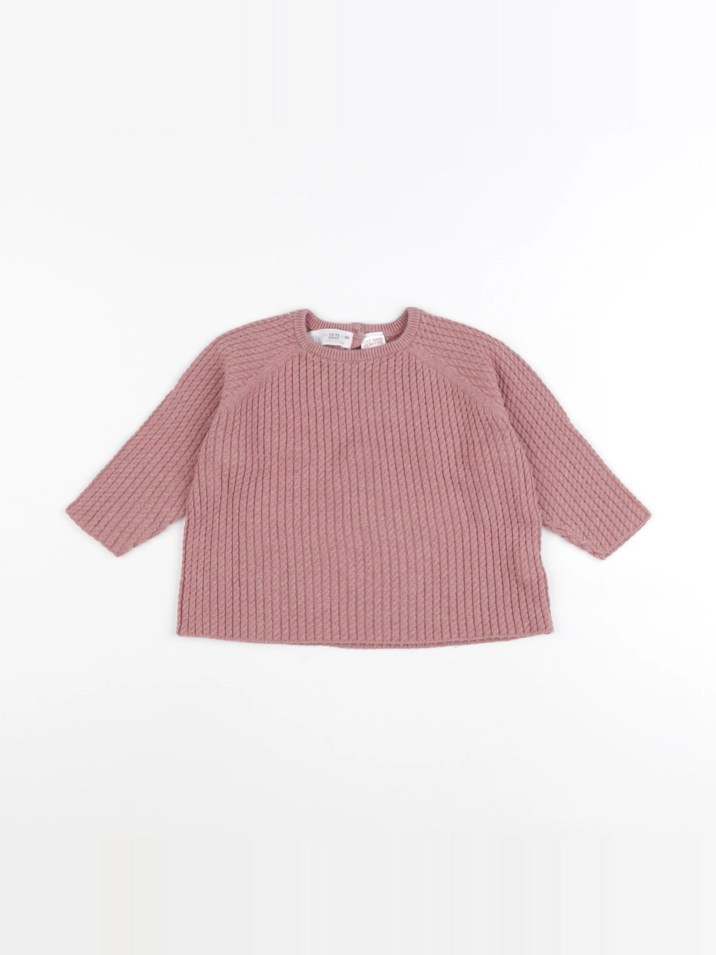 Zara - pull rose - 12/18 mois