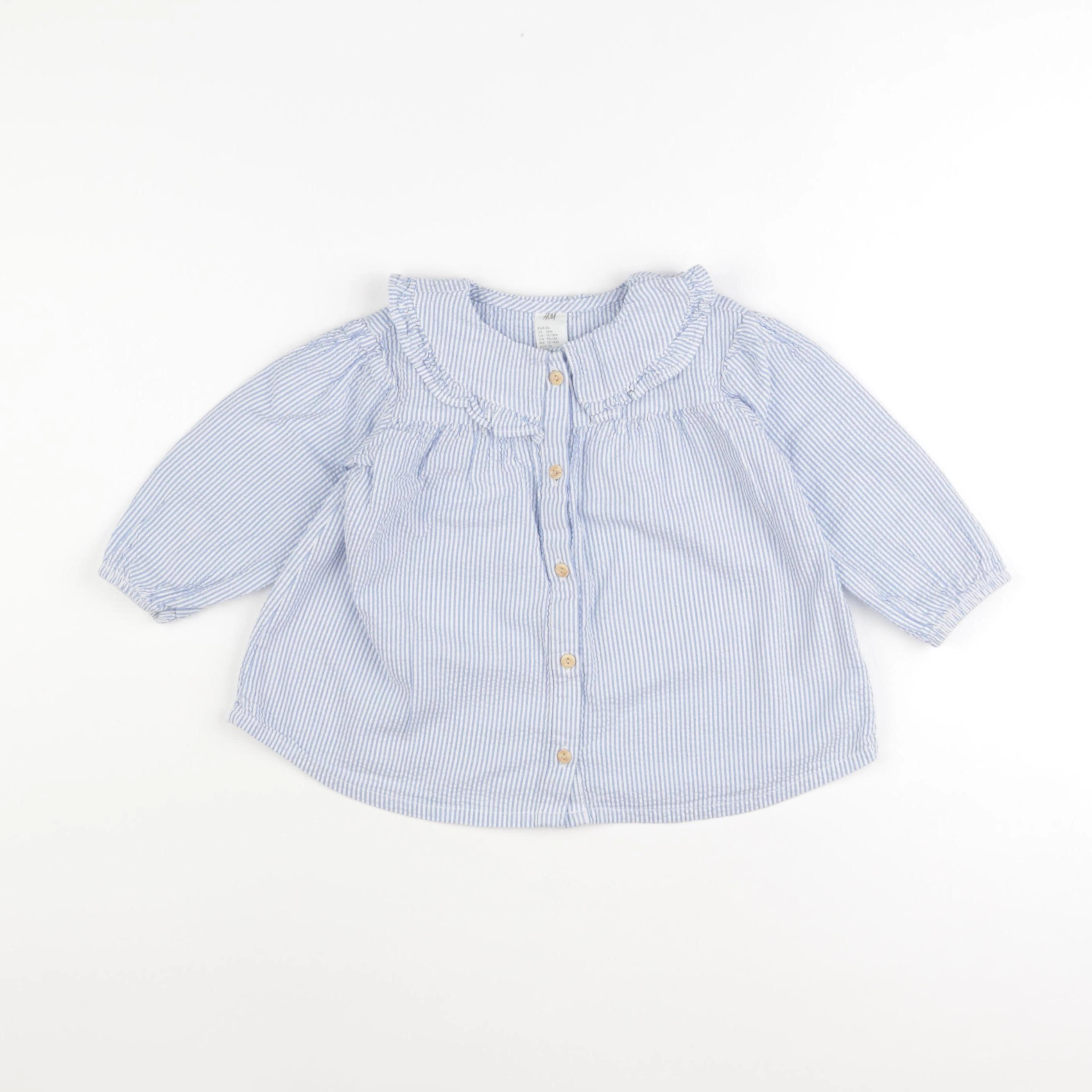 H&M - blouse bleu - 18 mois