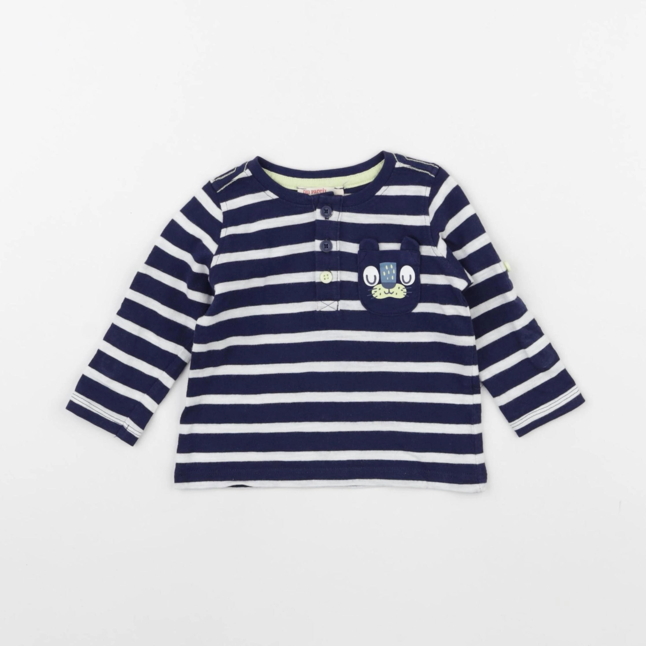DPAM - tee-shirt bleu, blanc - 6 mois