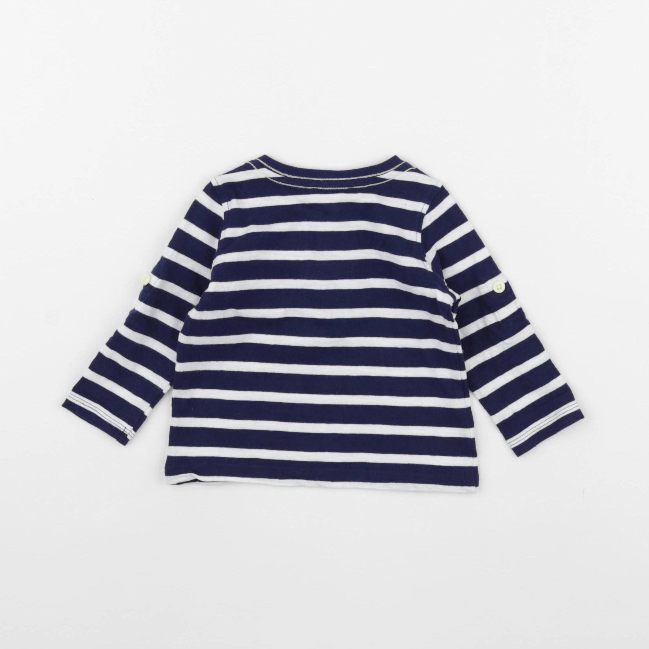 DPAM - tee-shirt bleu, blanc - 6 mois