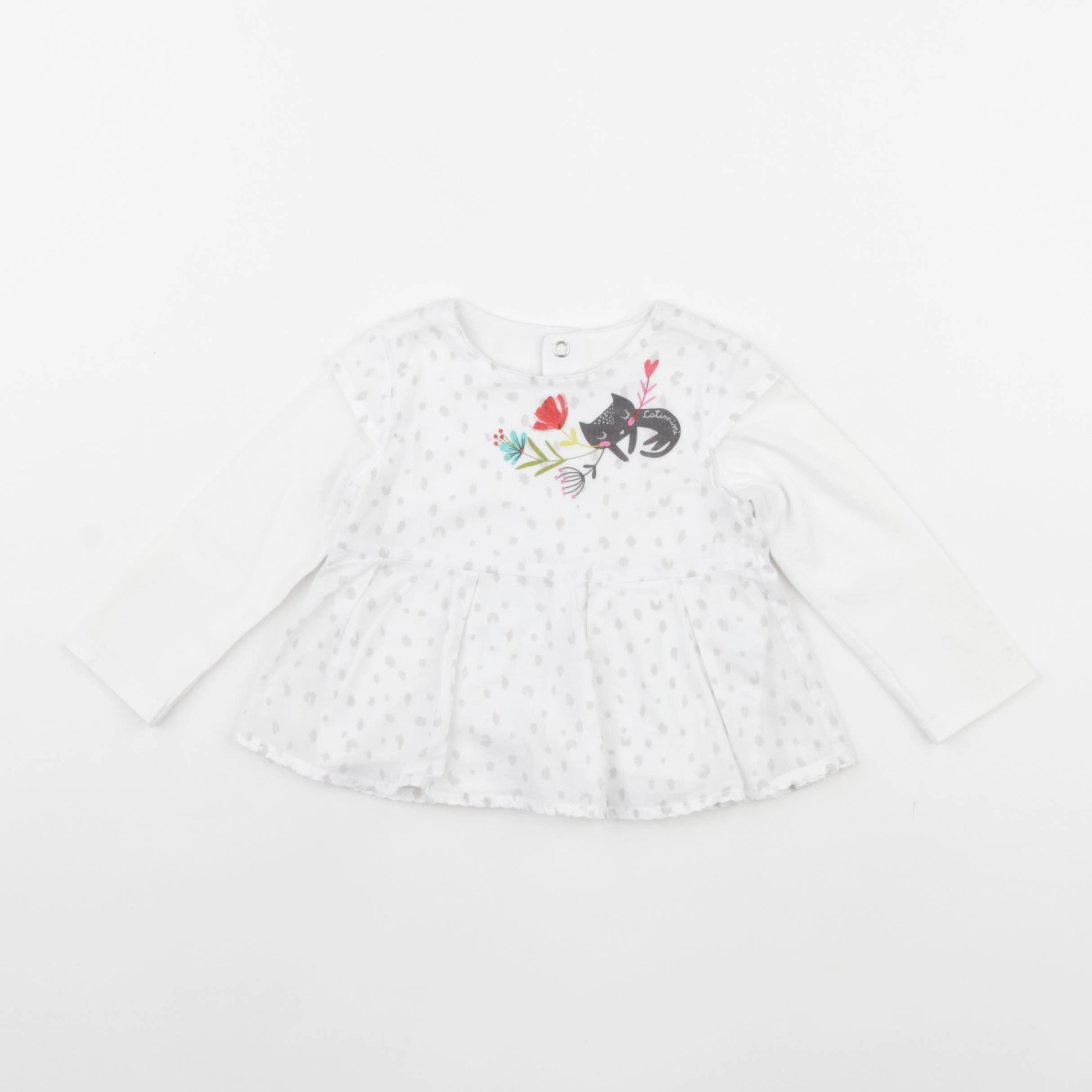 Catimini - blouse blanc - 9 mois
