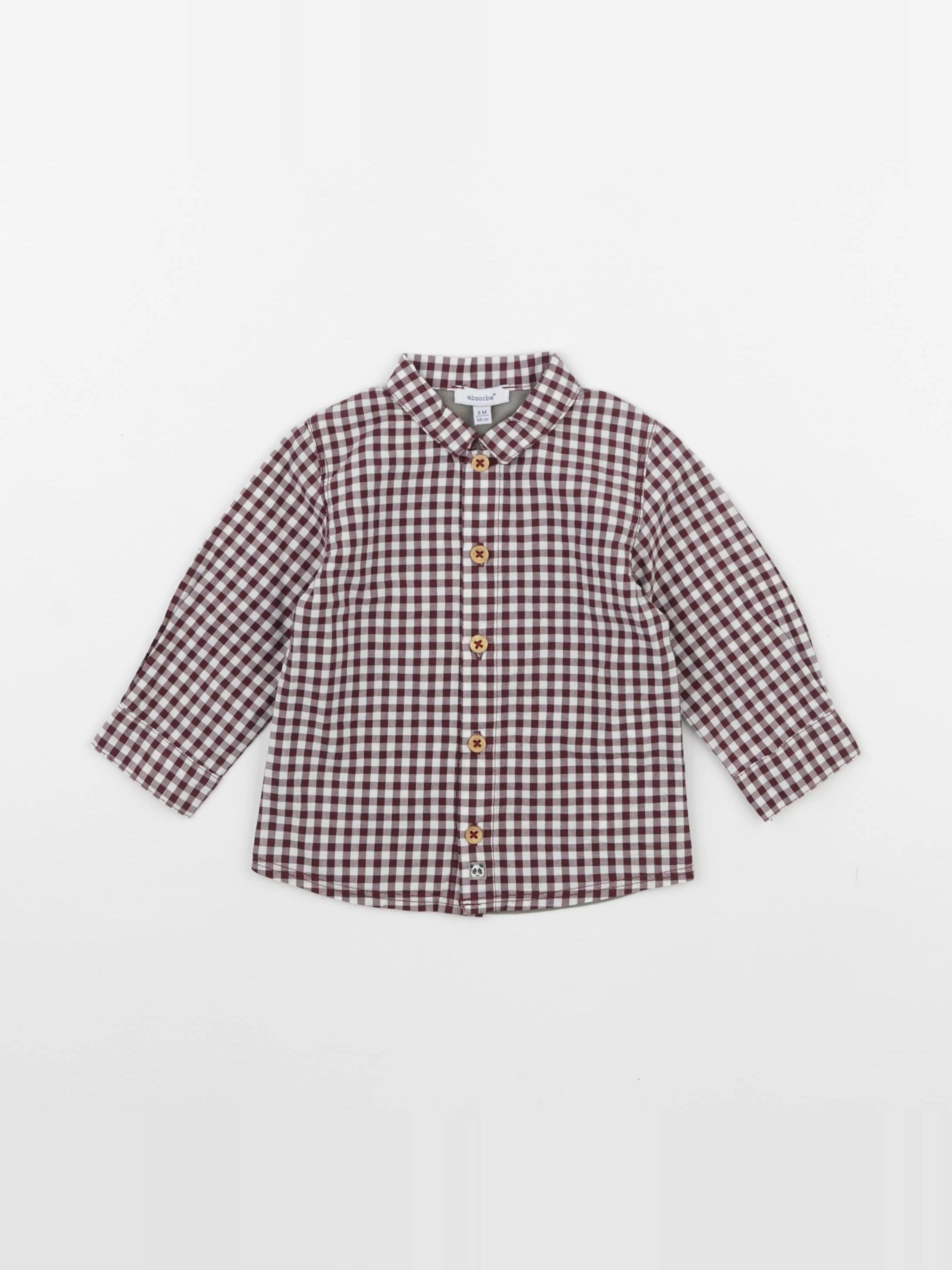 Absorba - chemise blanc, rouge - 6 mois