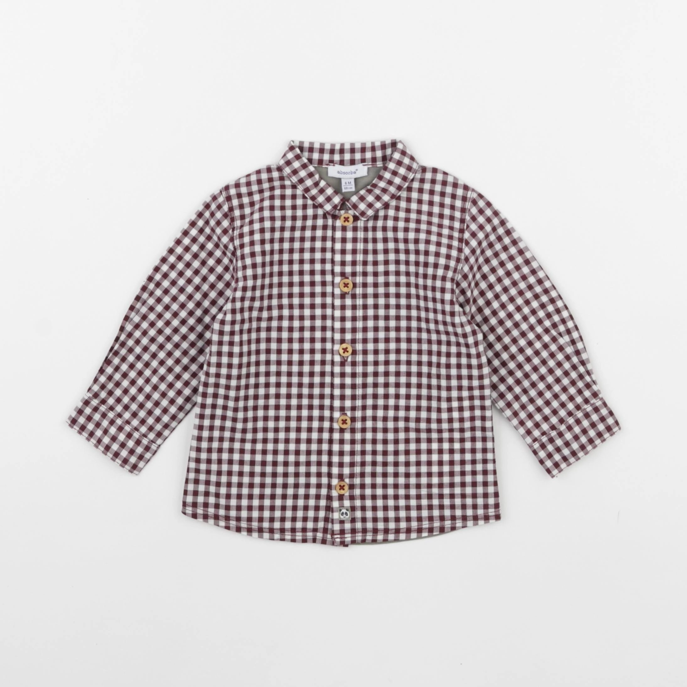 Absorba - chemise blanc, rouge - 6 mois
