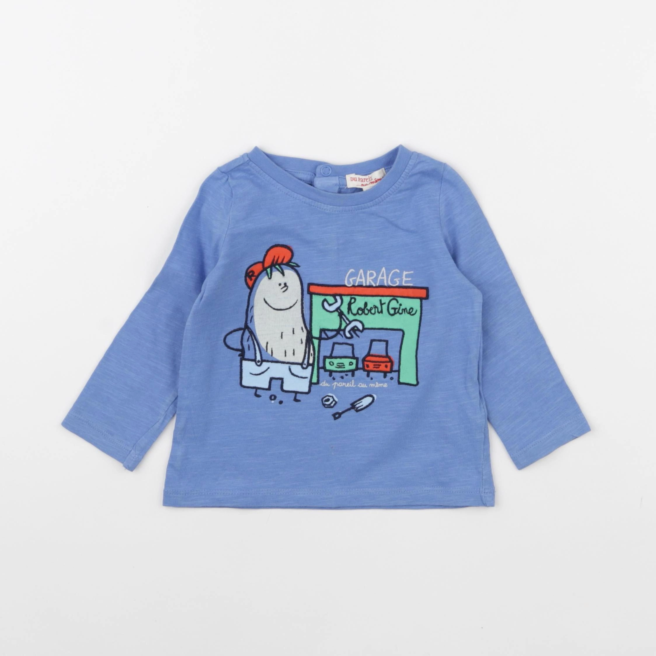 DPAM - tee-shirt bleu - 12 mois