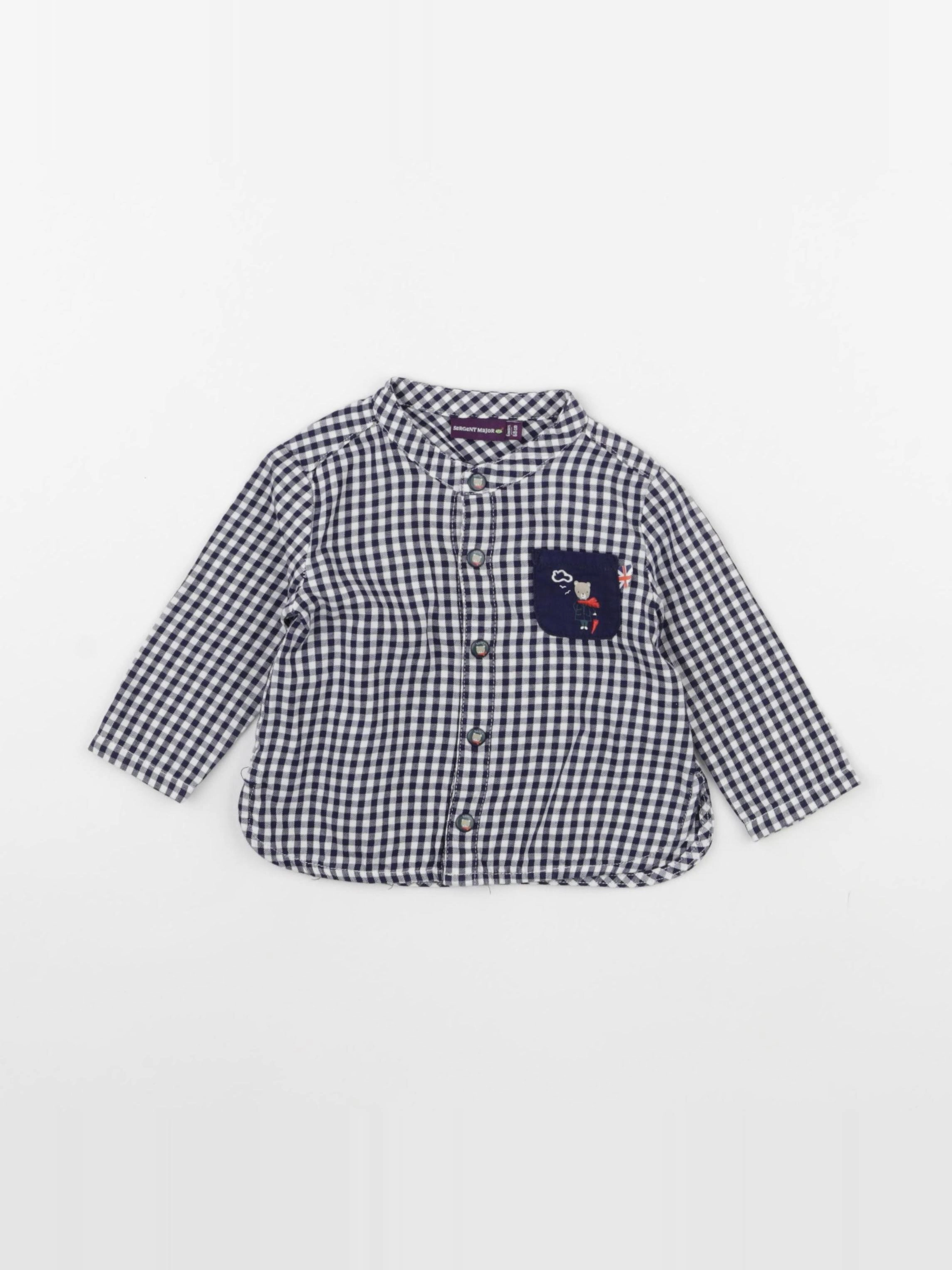 Sergent Major - chemise blanc, bleu - 6 mois