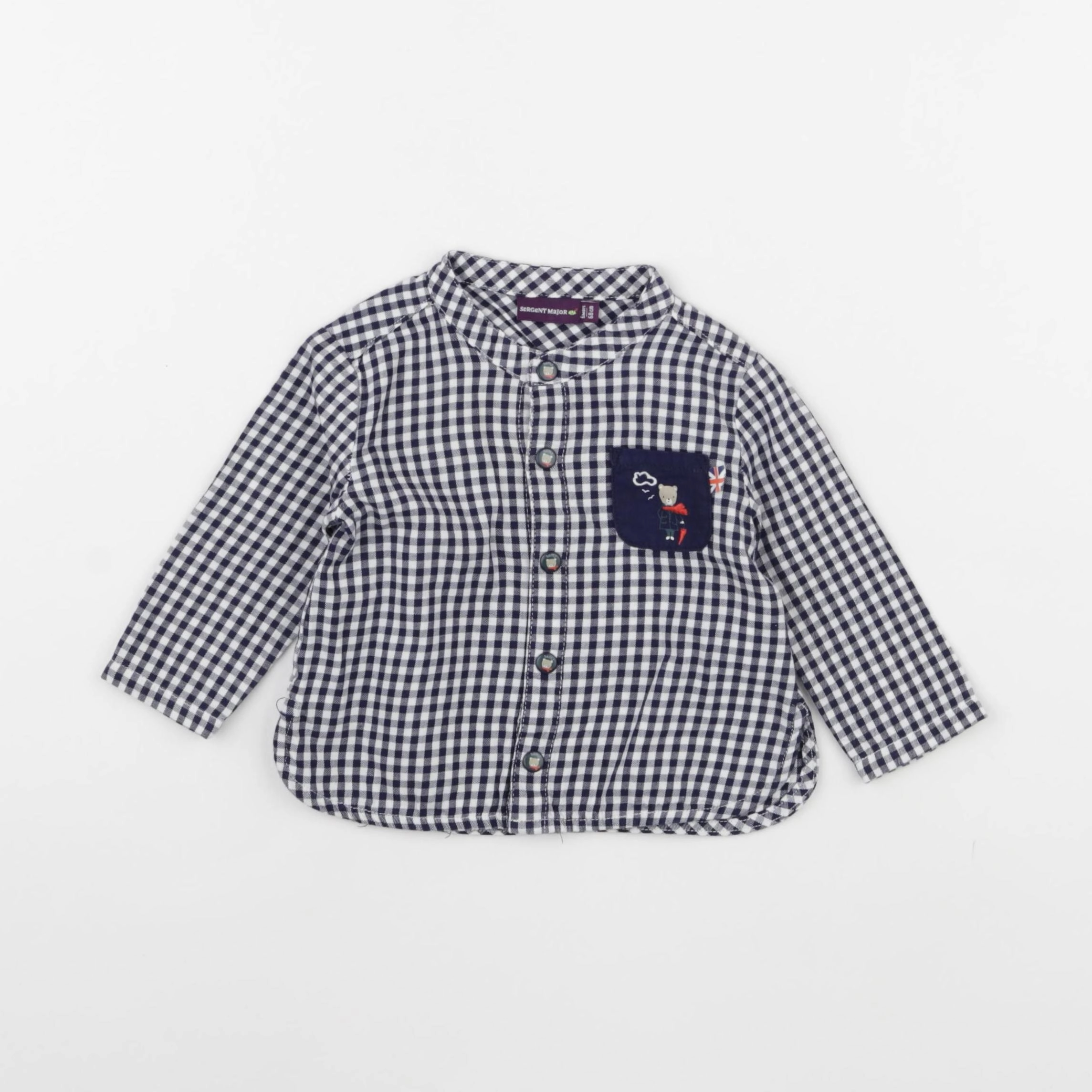 Sergent Major - chemise blanc, bleu - 6 mois