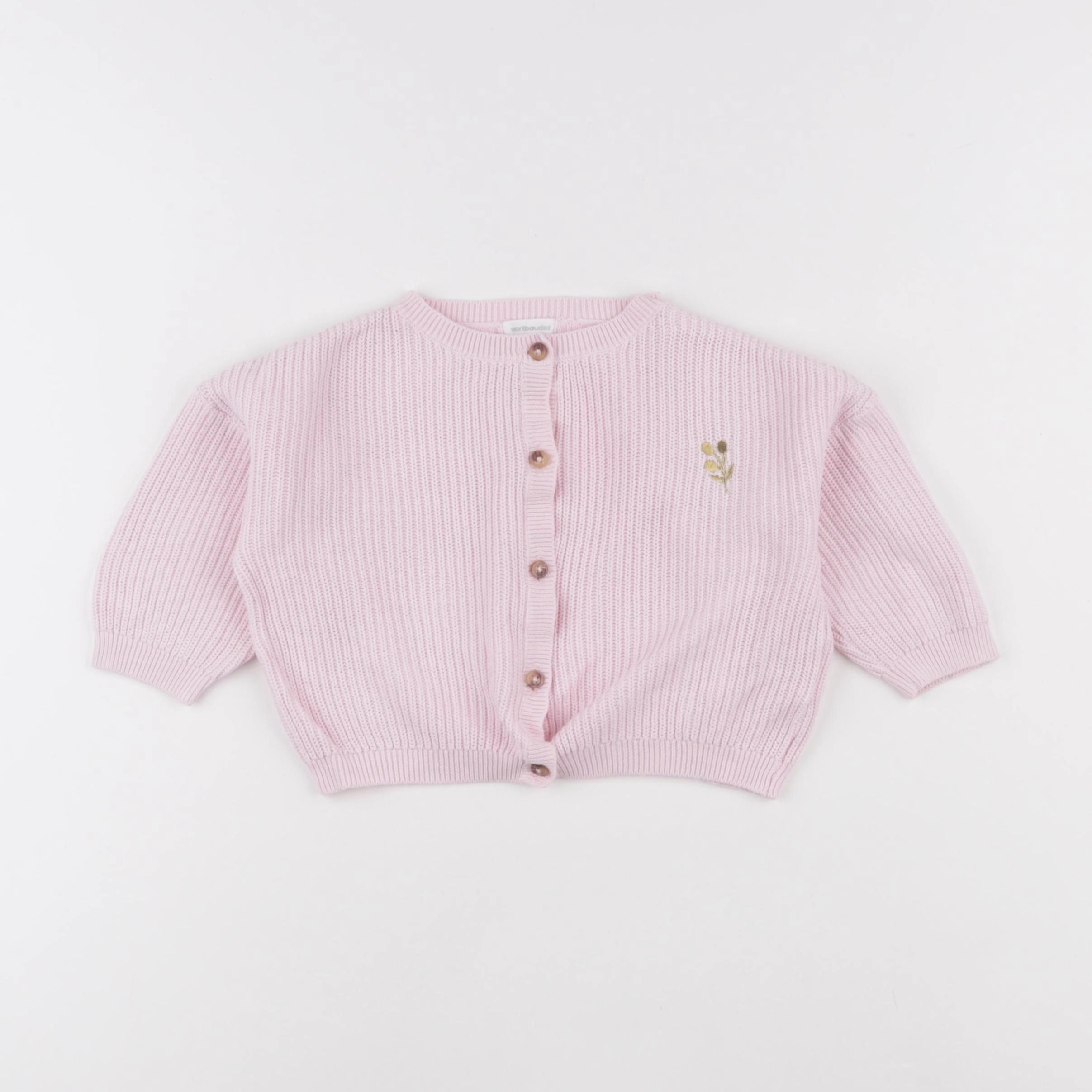 Vertbaudet - gilet rose - 12 mois