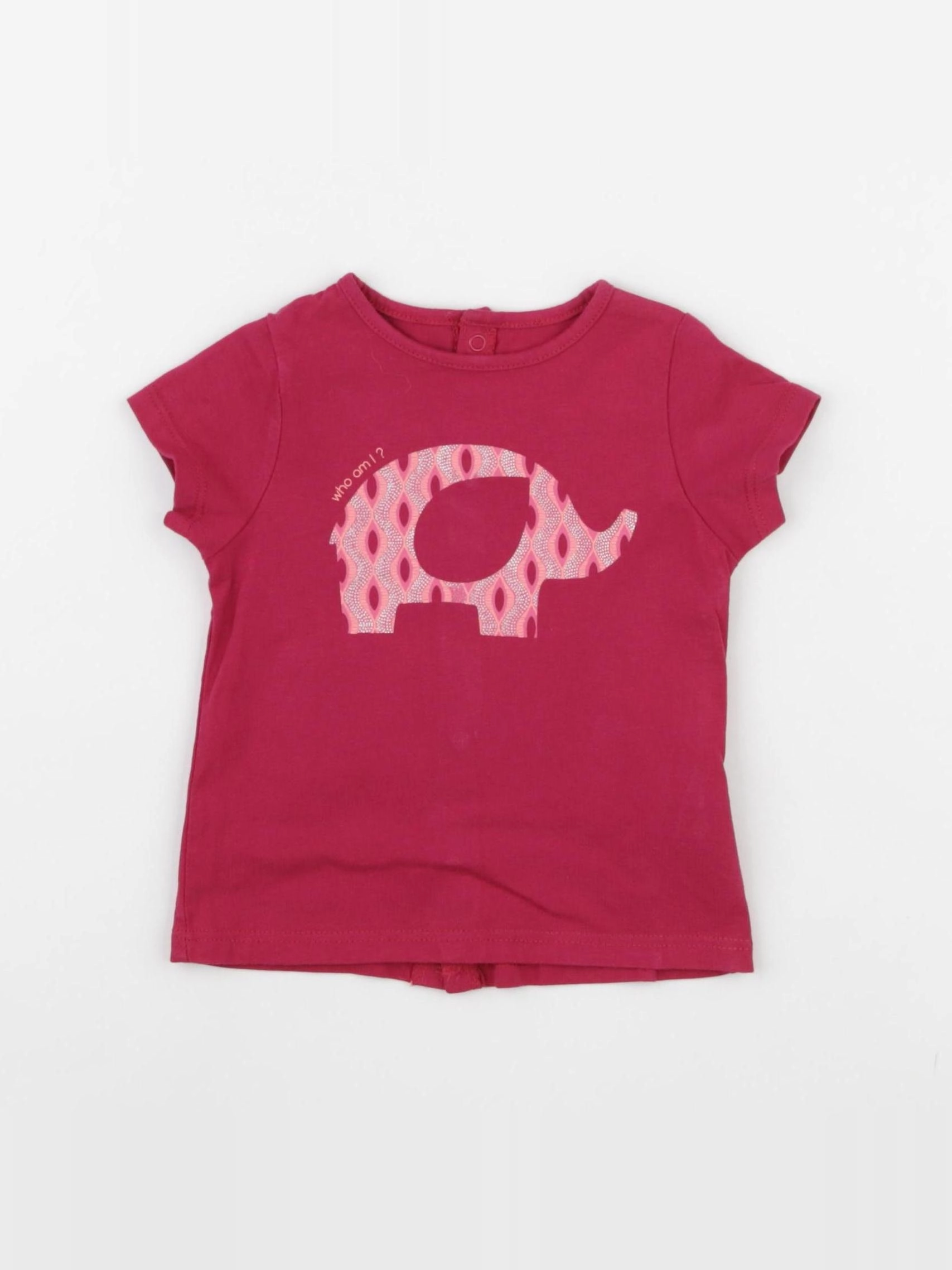 Obaïbi - tee-shirt rose - 6 mois