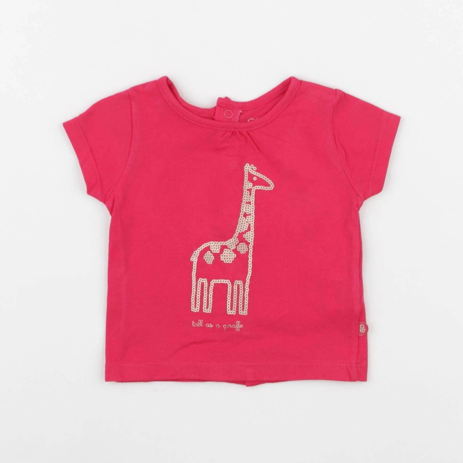 Obaïbi - tee-shirt rose - 3 mois