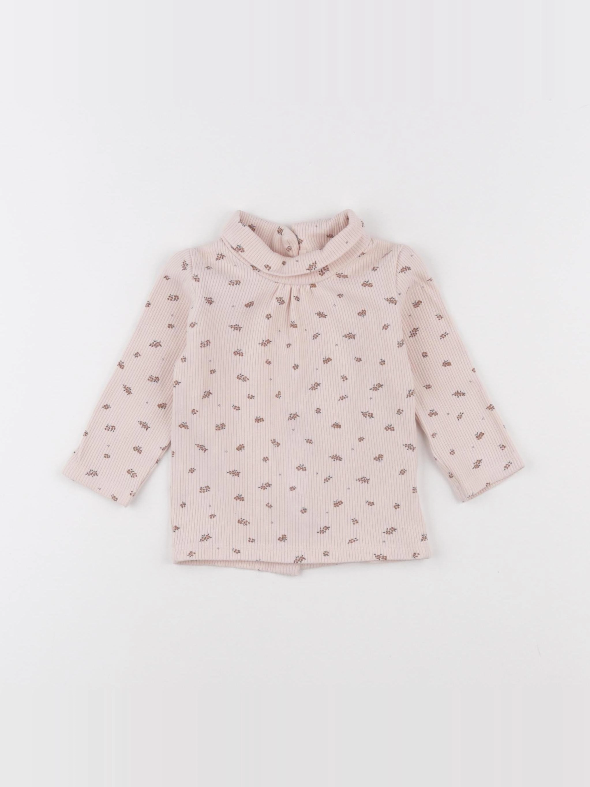 Vertbaudet - sous-pull rose - 9 mois