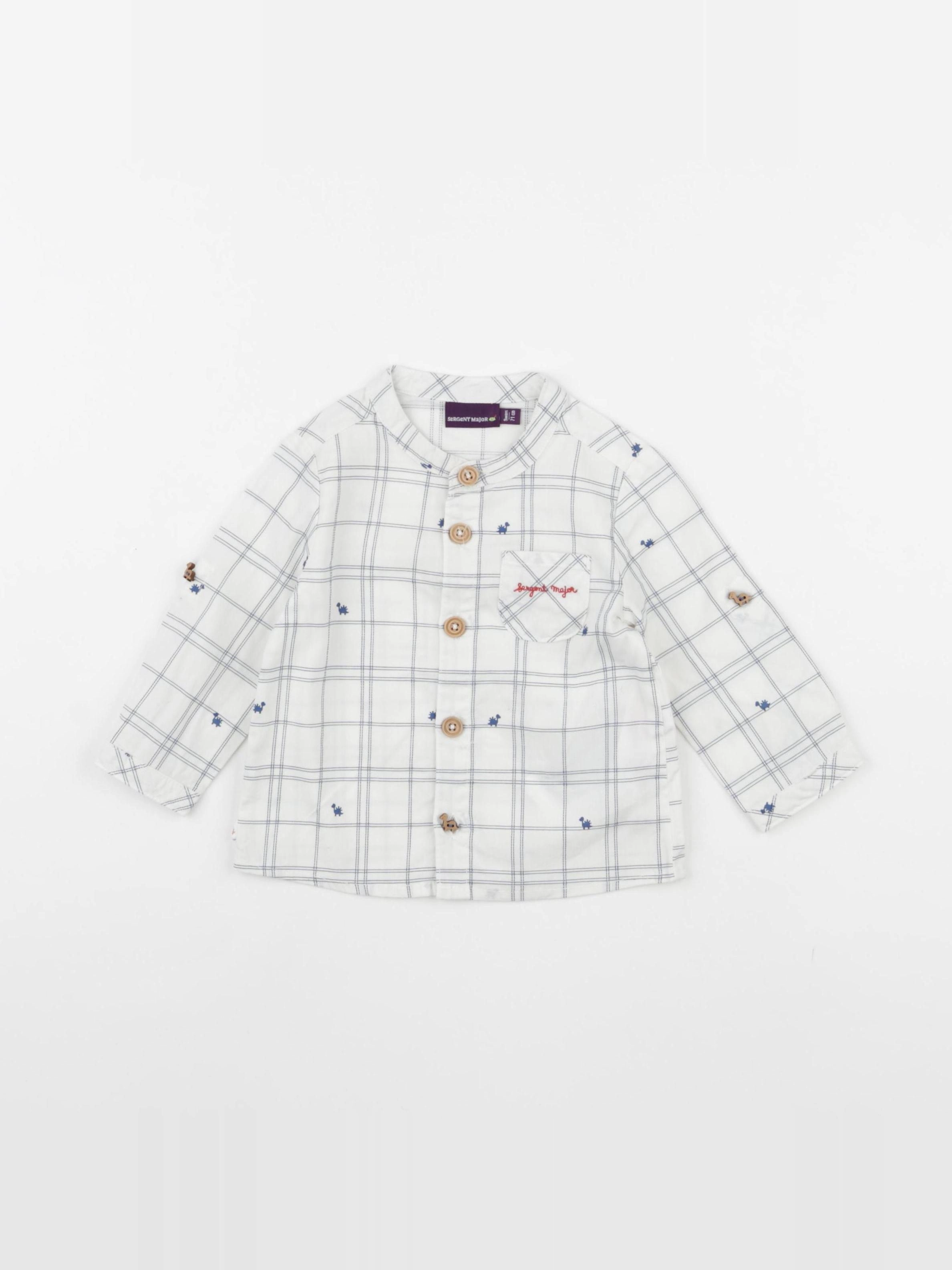 Sergent Major - chemise blanc, bleu - 9 mois