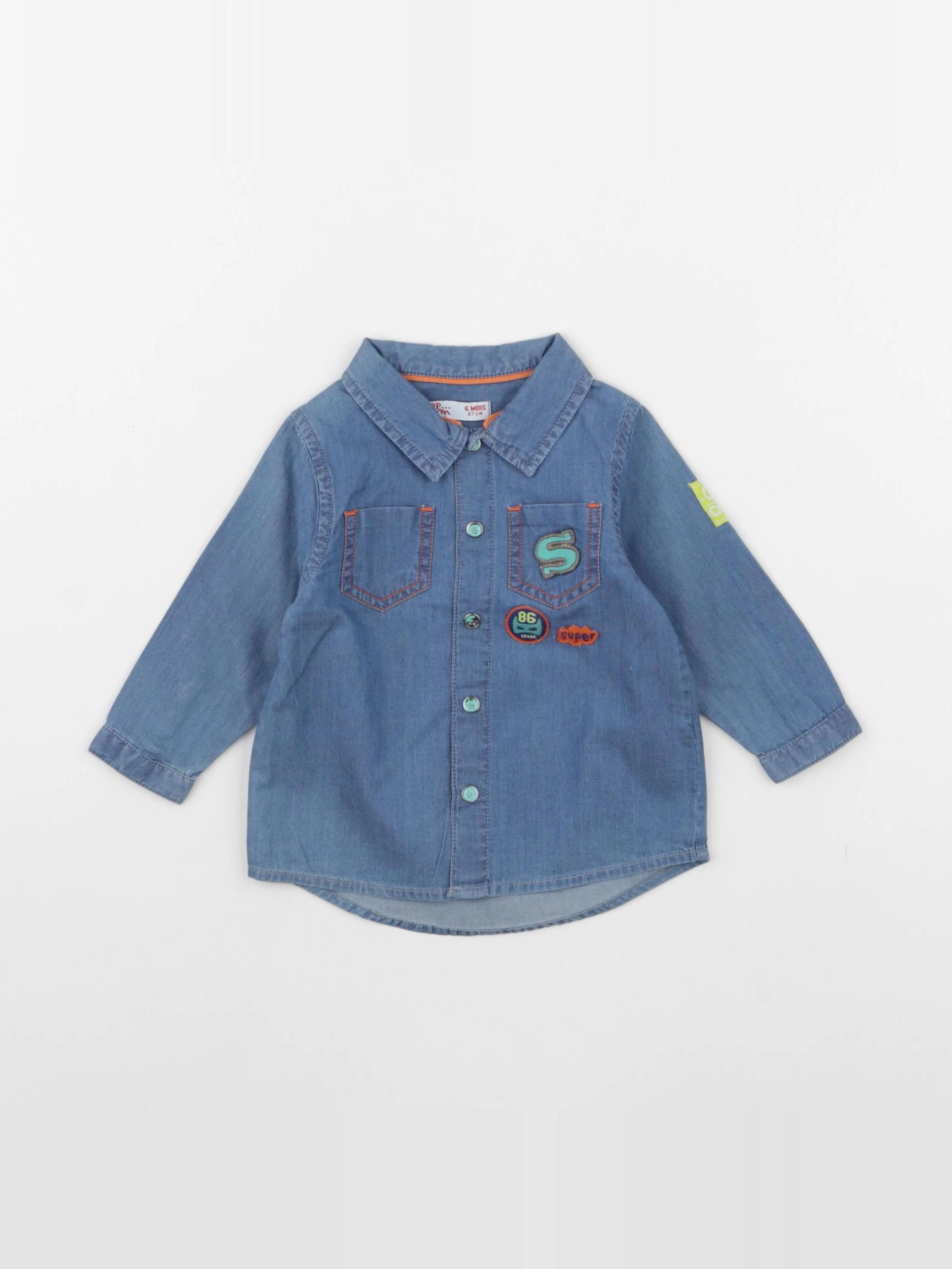 DPAM - chemise bleu - 6 mois