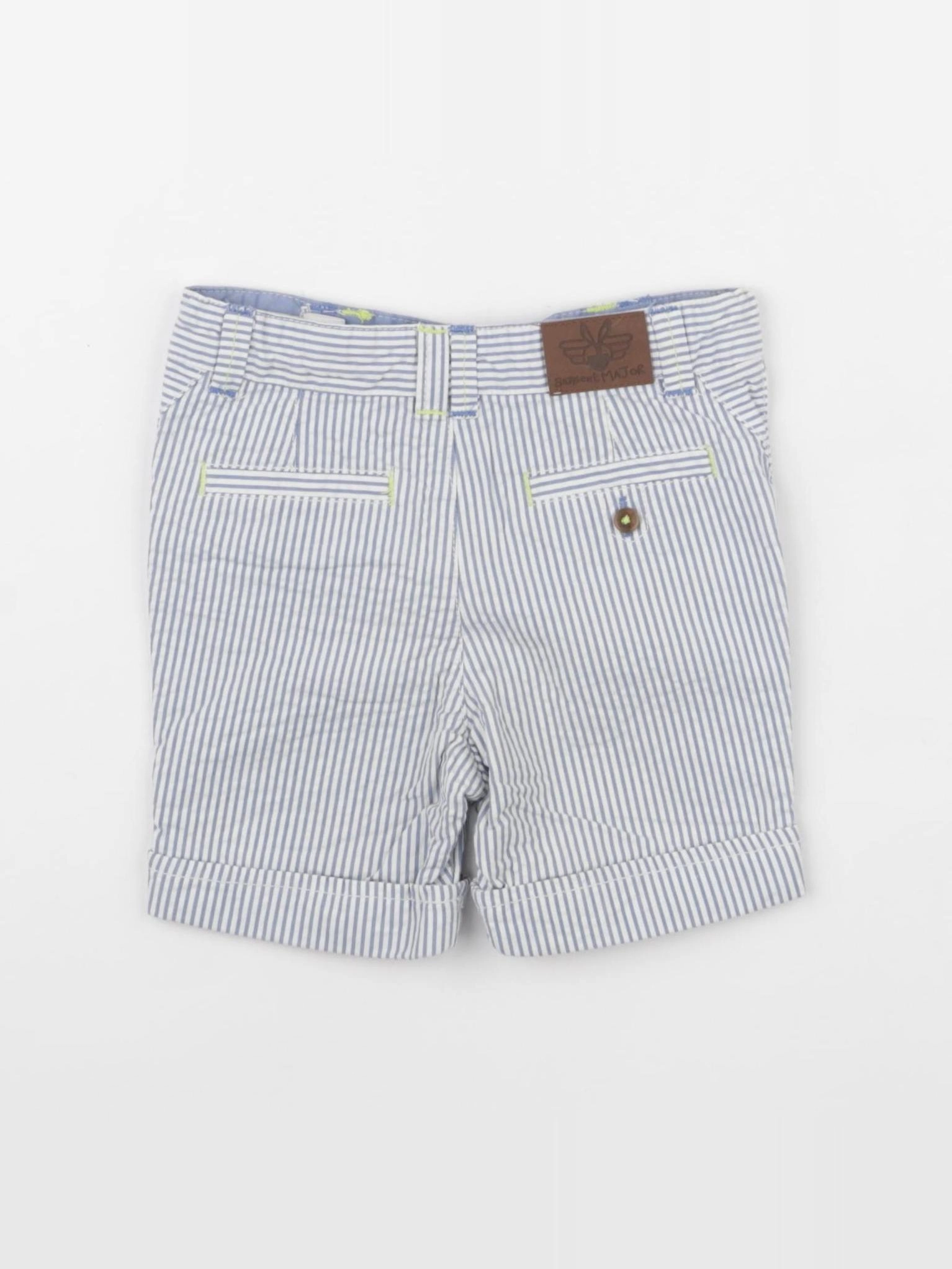 Sergent Major - short blanc, bleu - 6 mois