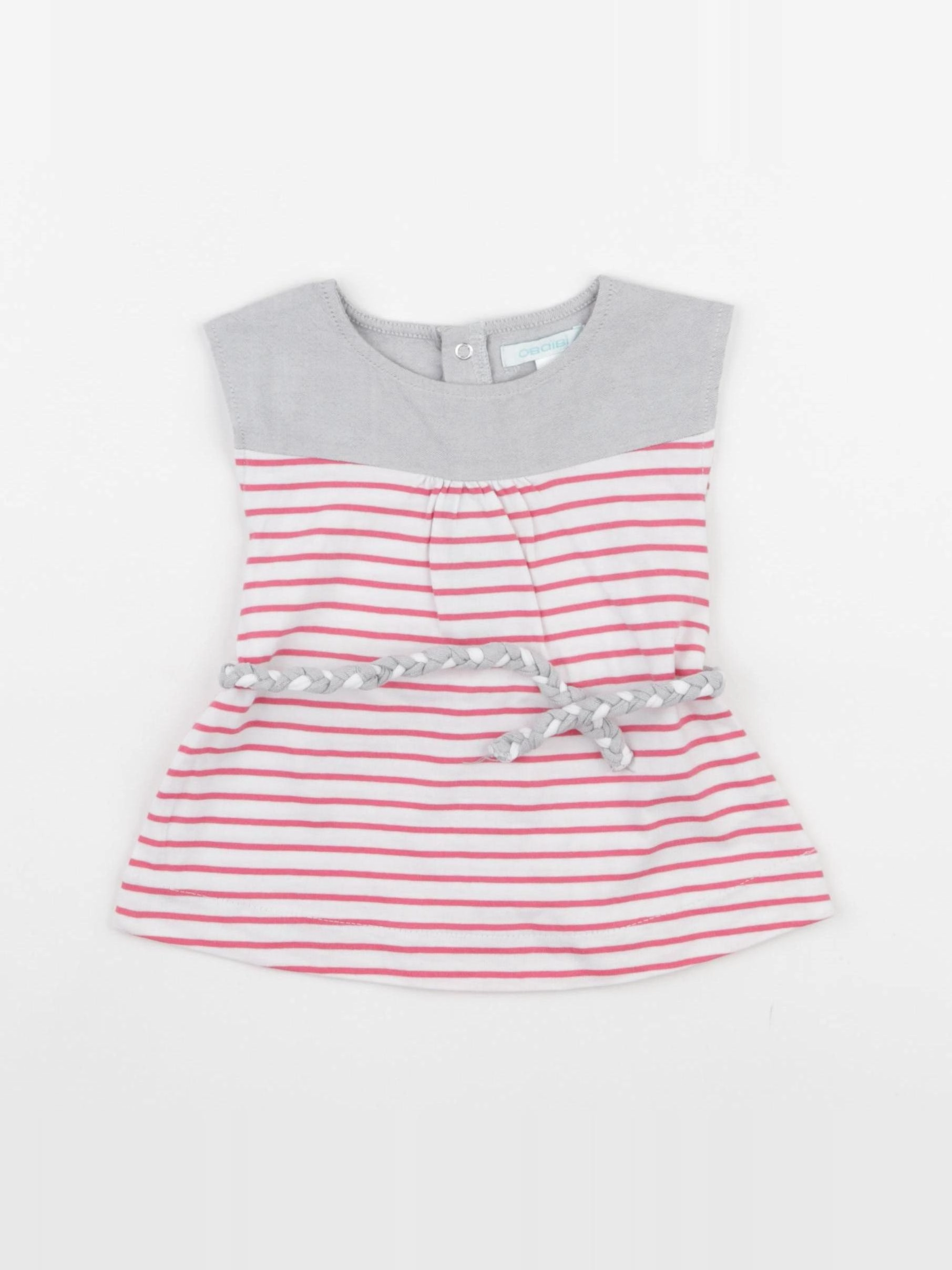 Obaïbi - robe blanc, rose - 3 mois
