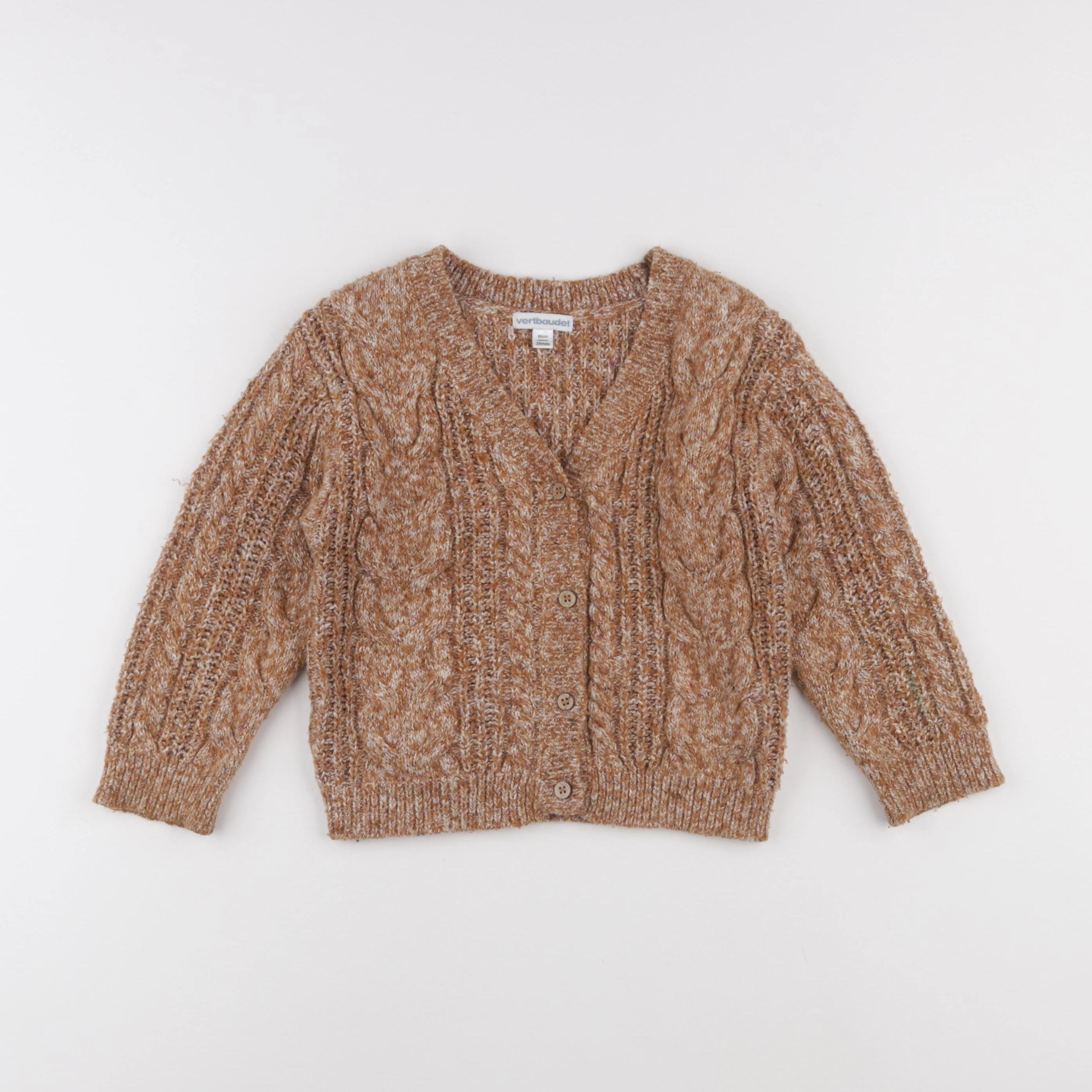 Vertbaudet - gilet marron - 24 mois