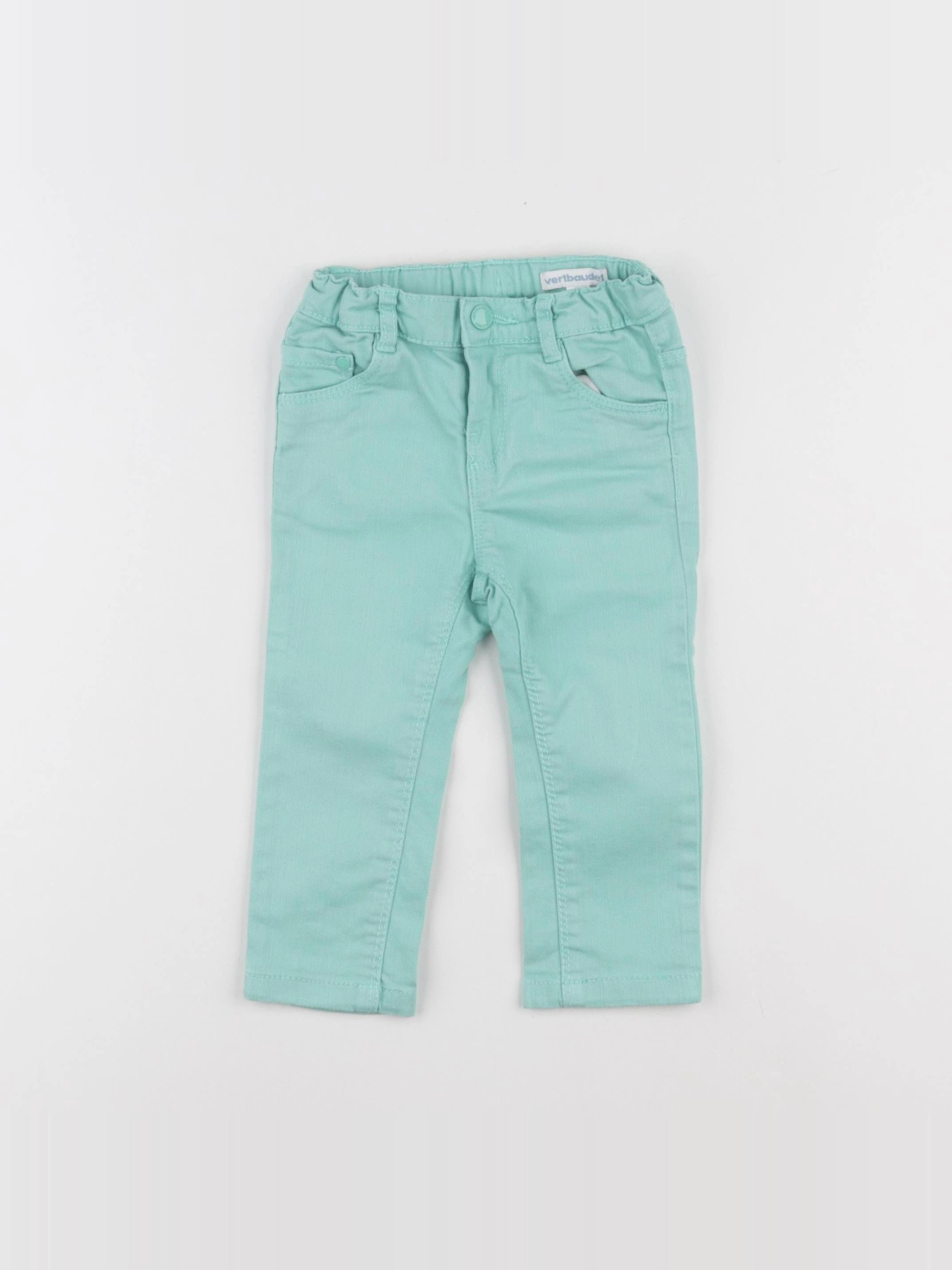 Vertbaudet - pantalon vert - 18 mois