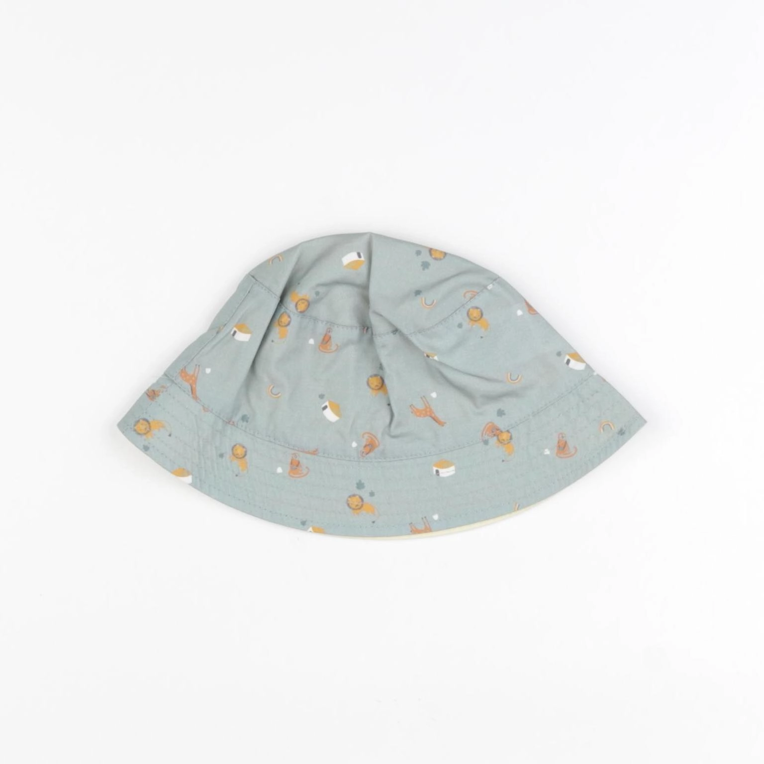 Vertbaudet - chapeau réversible vert, jaune - 24/36 mois