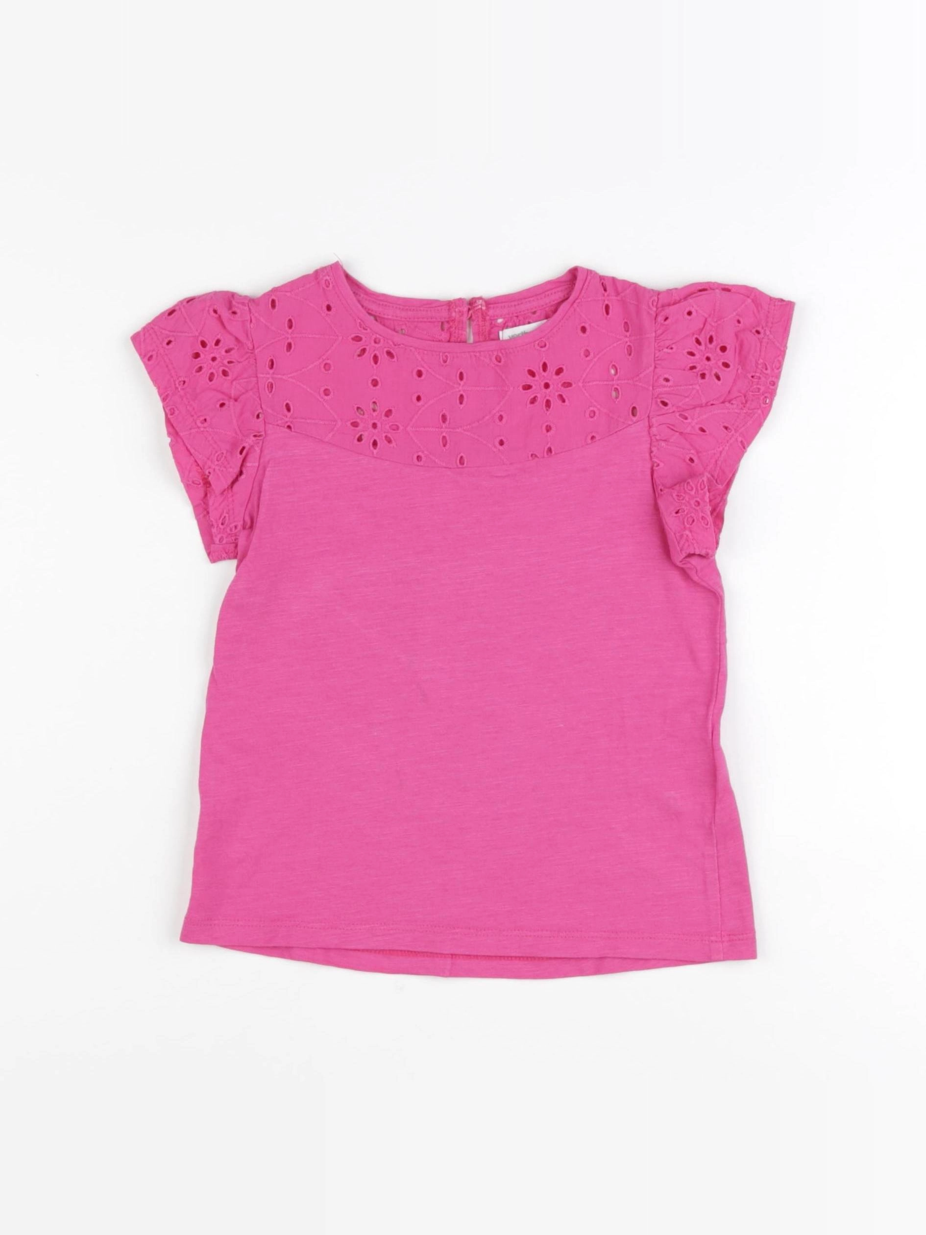 Vertbaudet - tee-shirt rose - 4 ans