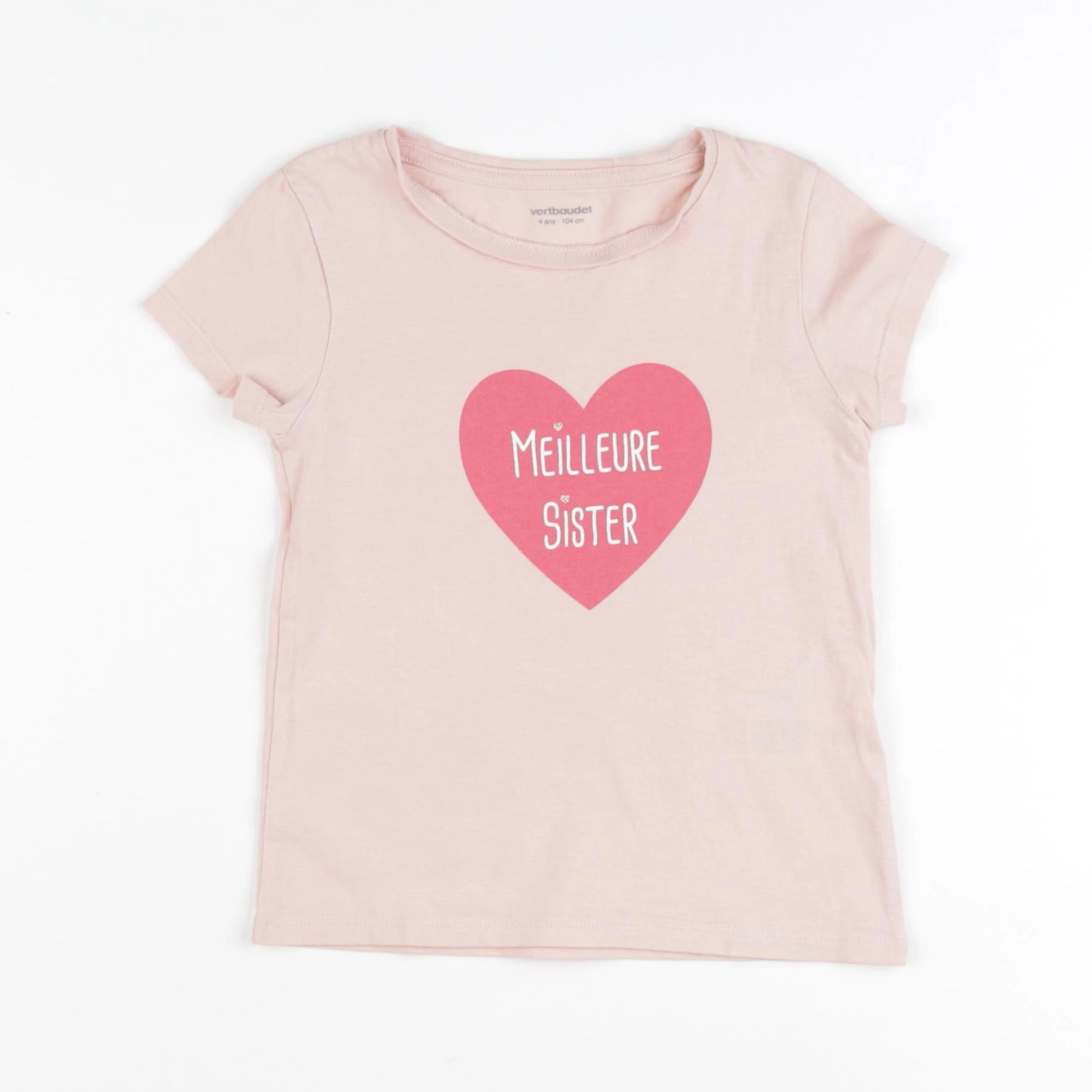 Vertbaudet - tee-shirt rose - 4 ans