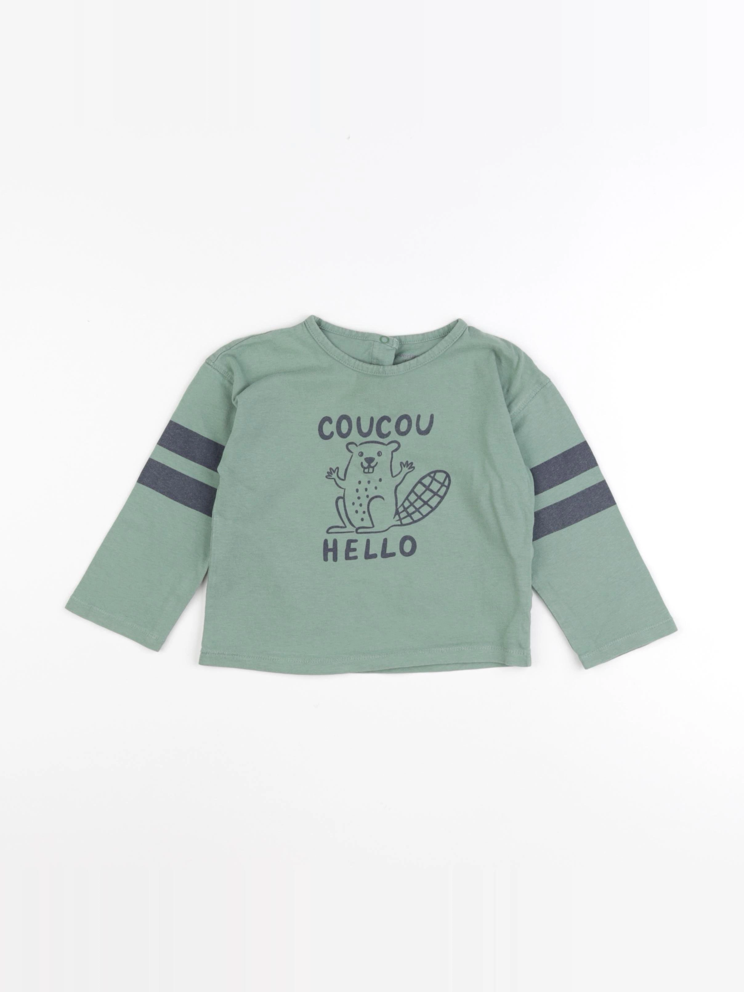 Vertbaudet - tee-shirt vert - 24 mois