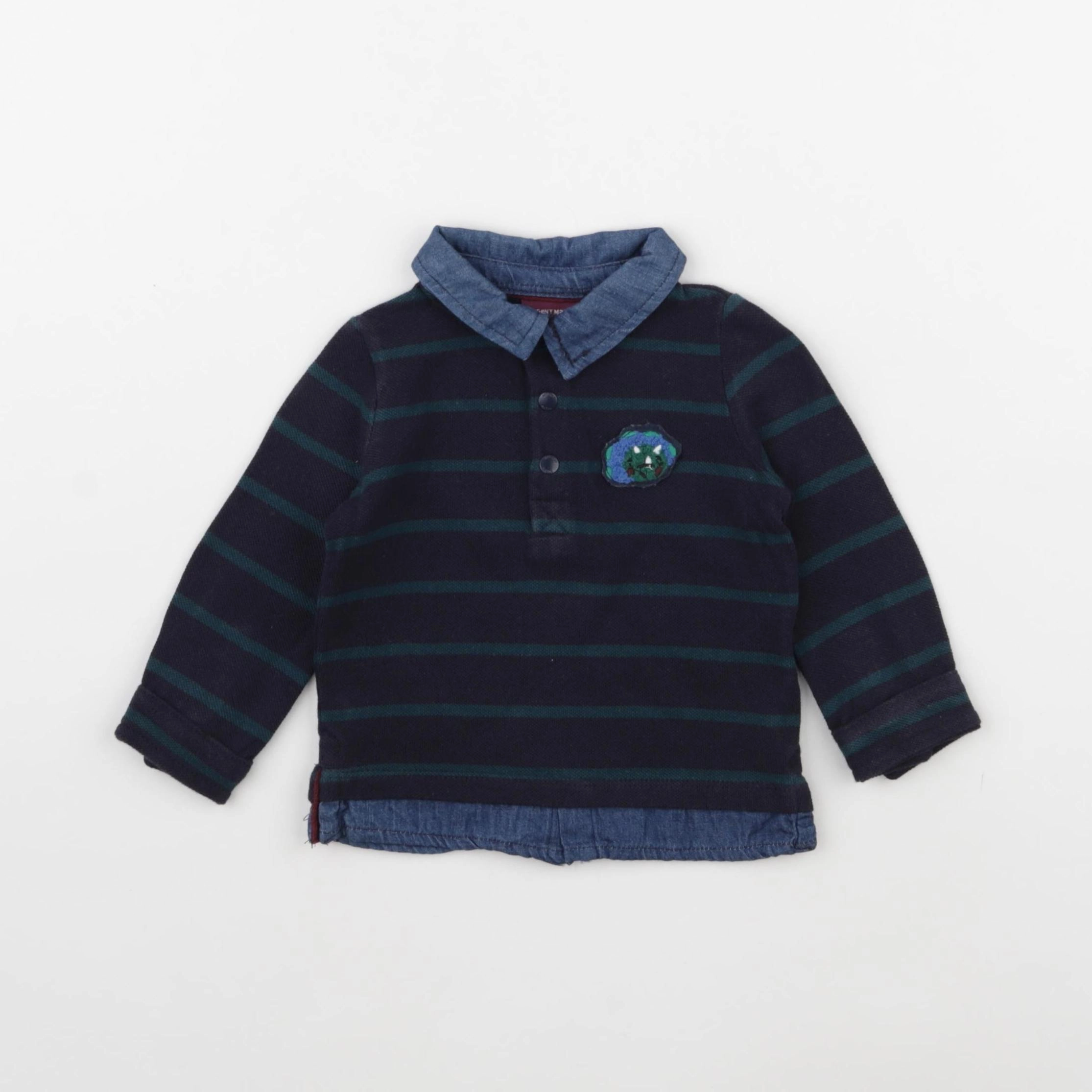 Sergent Major - polo bleu - 6 mois