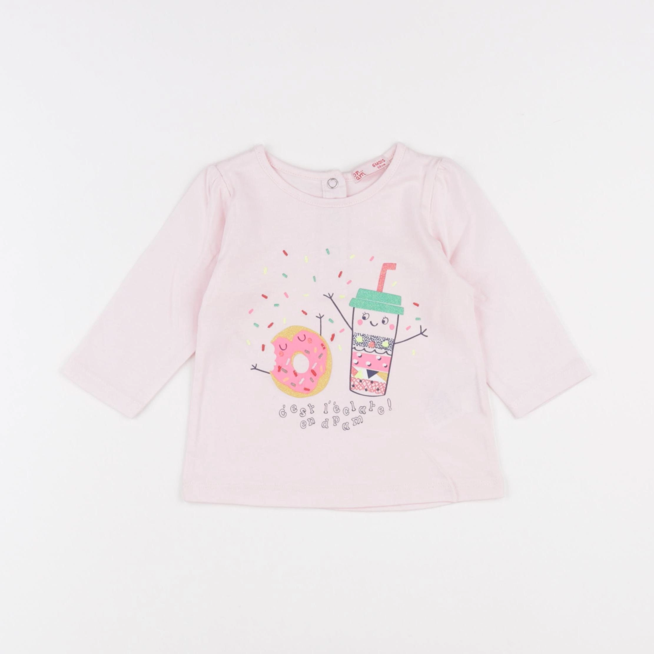 DPAM - tee-shirt rose - 6 mois