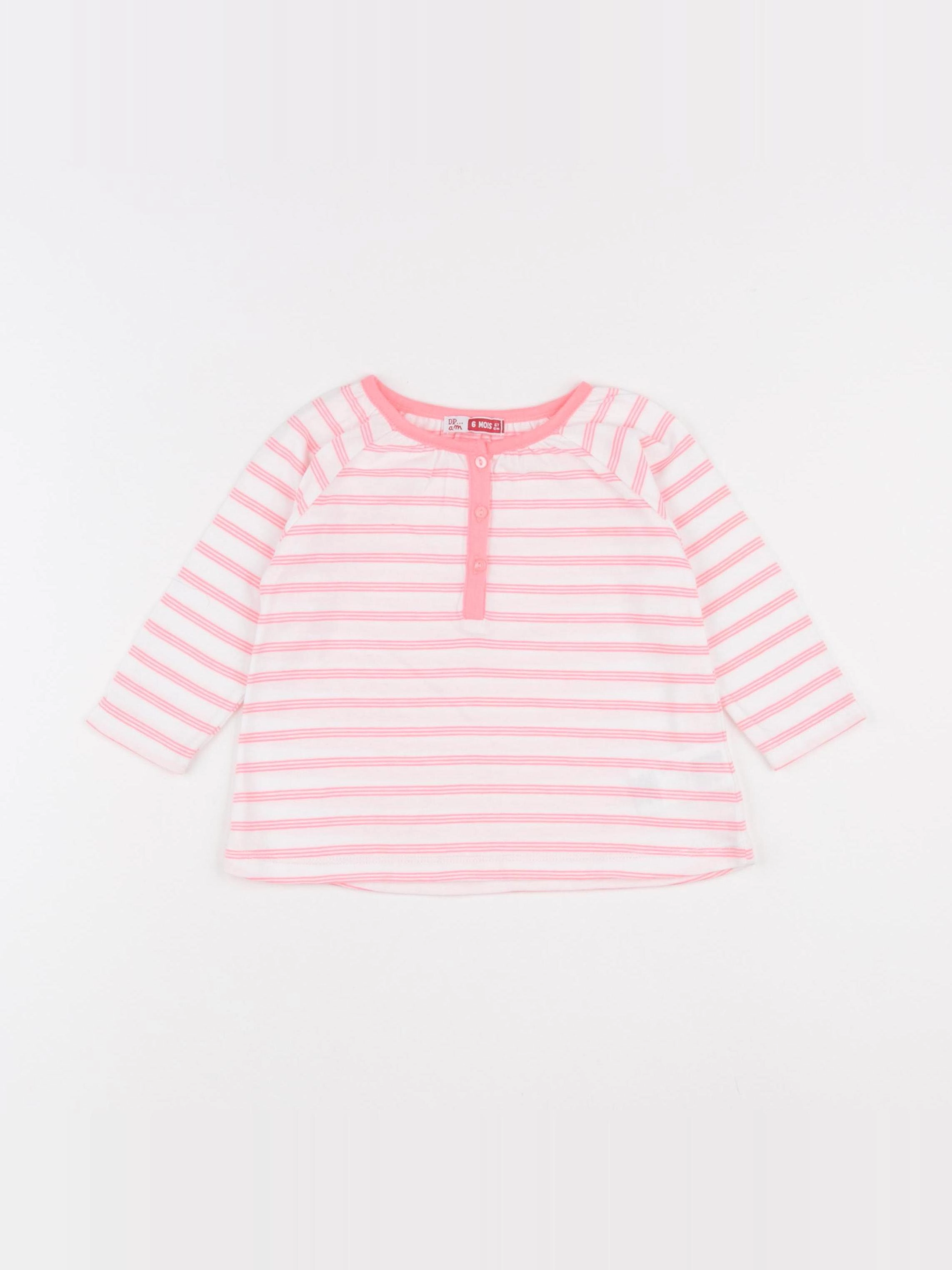 DPAM - tee-shirt rose fluo - 6 mois