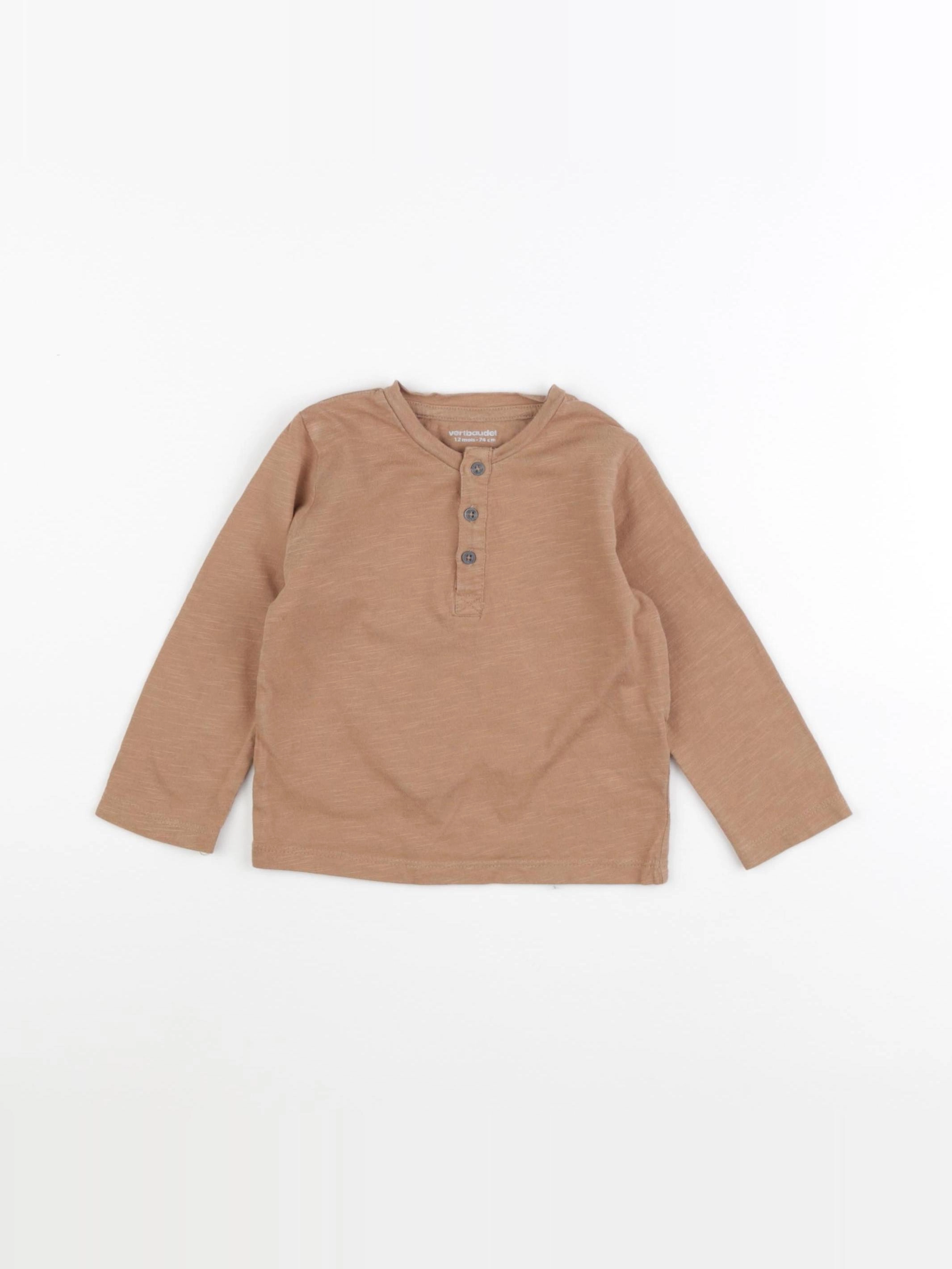 Vertbaudet - tee-shirt marron - 12 mois