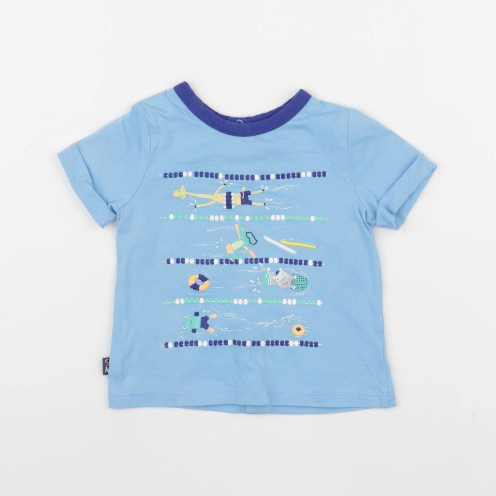 Sergent Major - tee-shirt bleu - 6 mois
