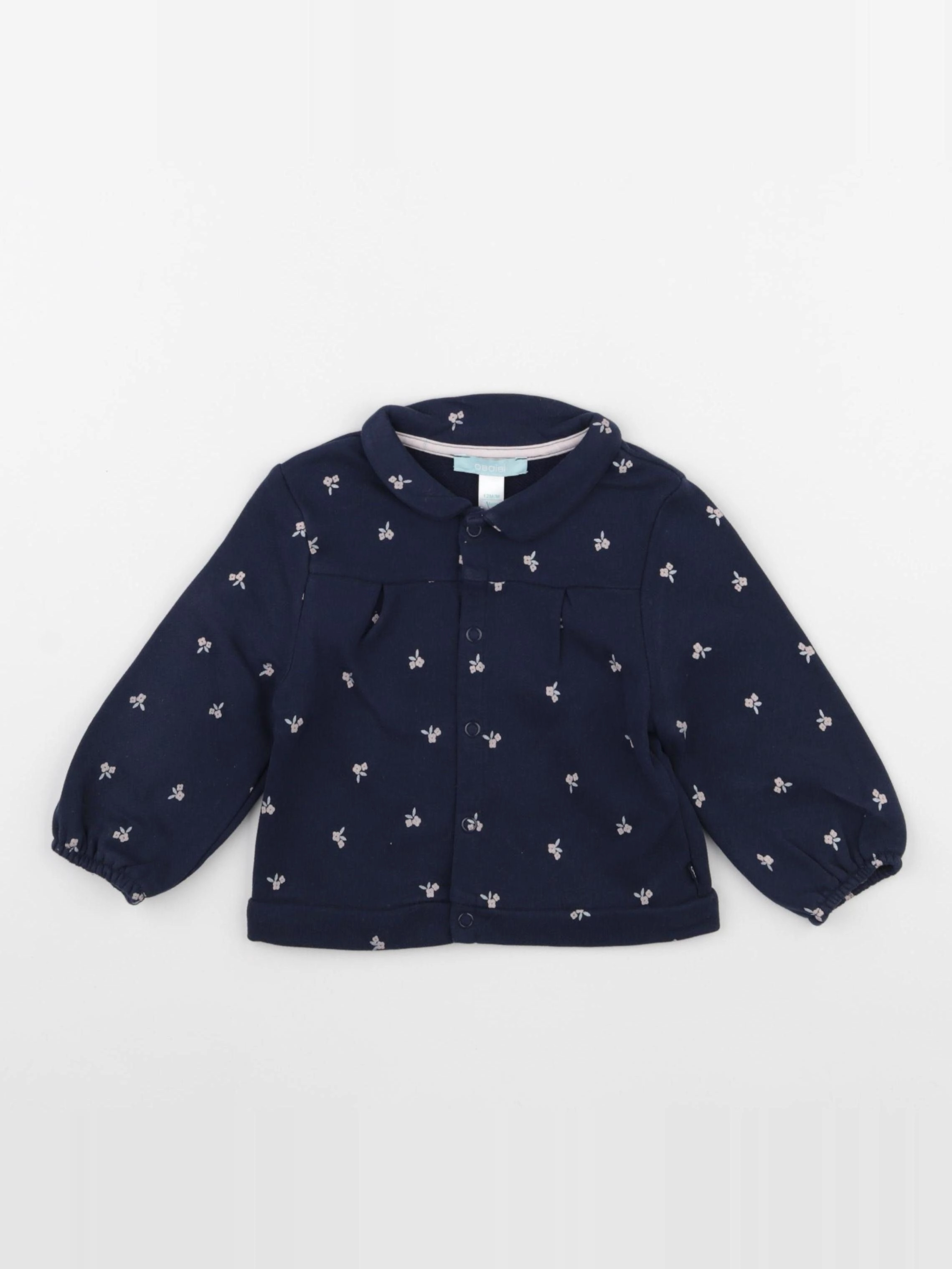 Obaïbi - sweat bleu - 12 mois