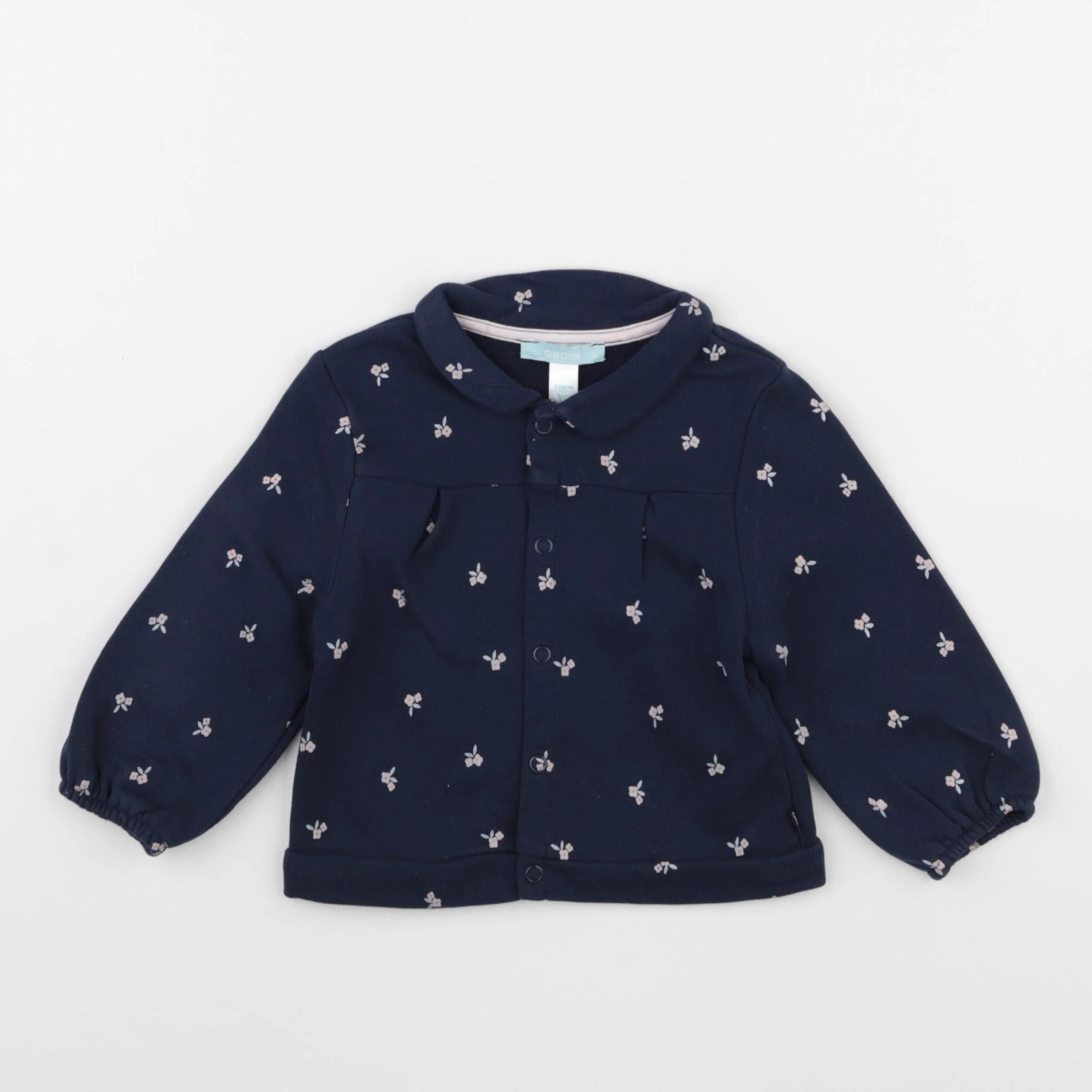 Obaïbi - sweat bleu - 12 mois