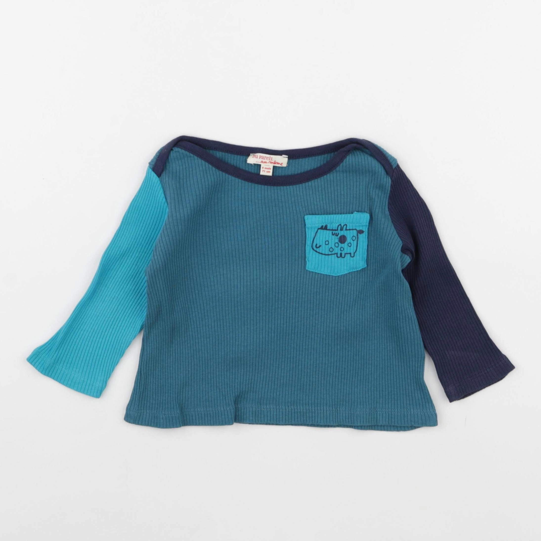 DPAM - tee-shirt bleu - 9 mois