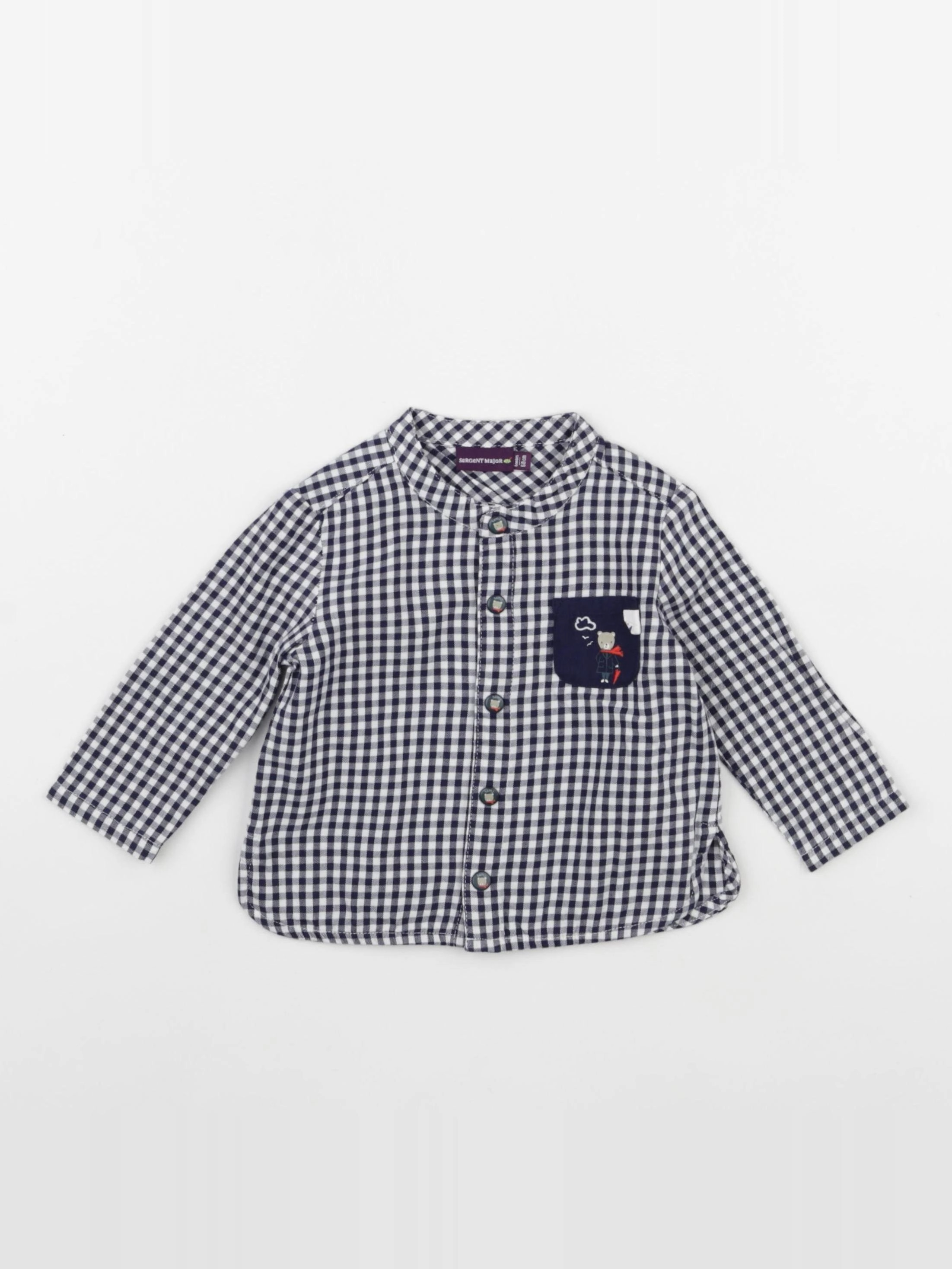 Sergent Major - chemise blanc, bleu - 6 mois