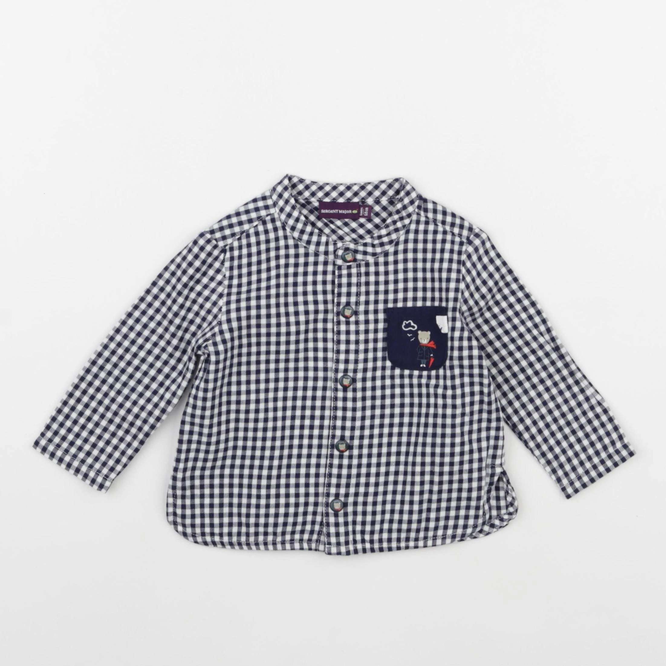 Sergent Major - chemise blanc, bleu - 6 mois