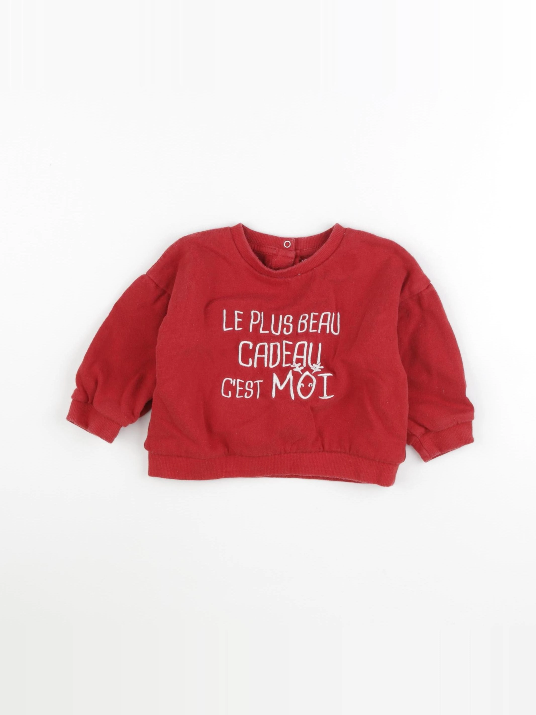Vertbaudet - sweat rouge - 18 mois