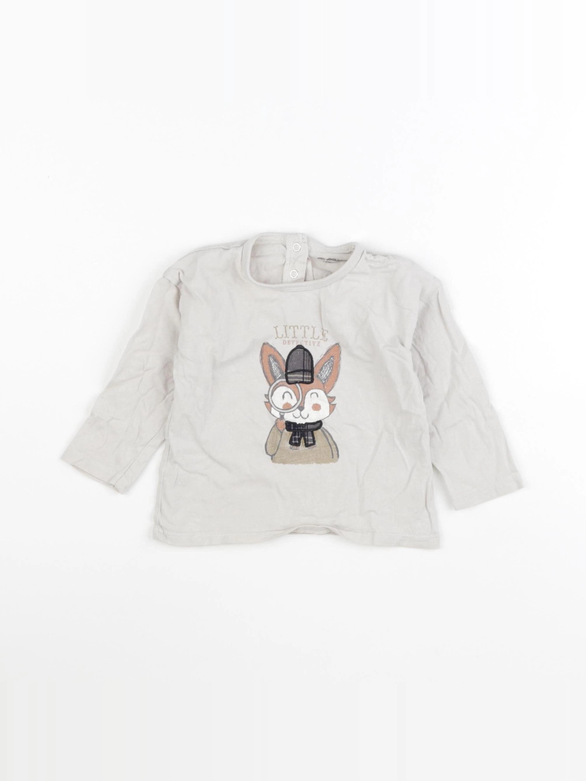 Vertbaudet - tee-shirt beige - 12 mois