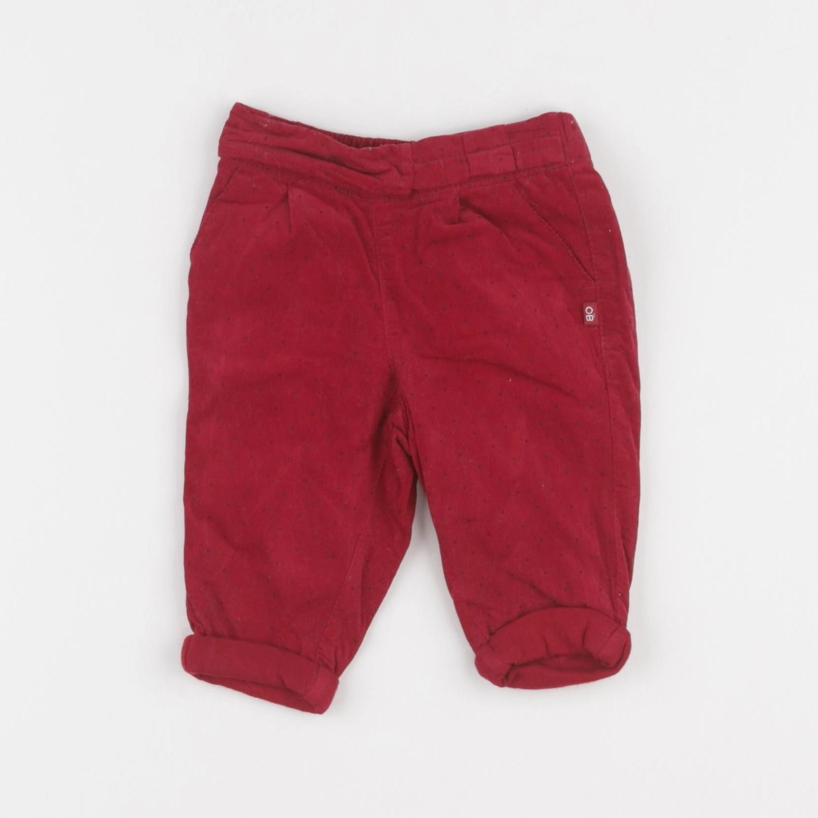 Obaïbi - pantalon doublé rouge - 3 mois
