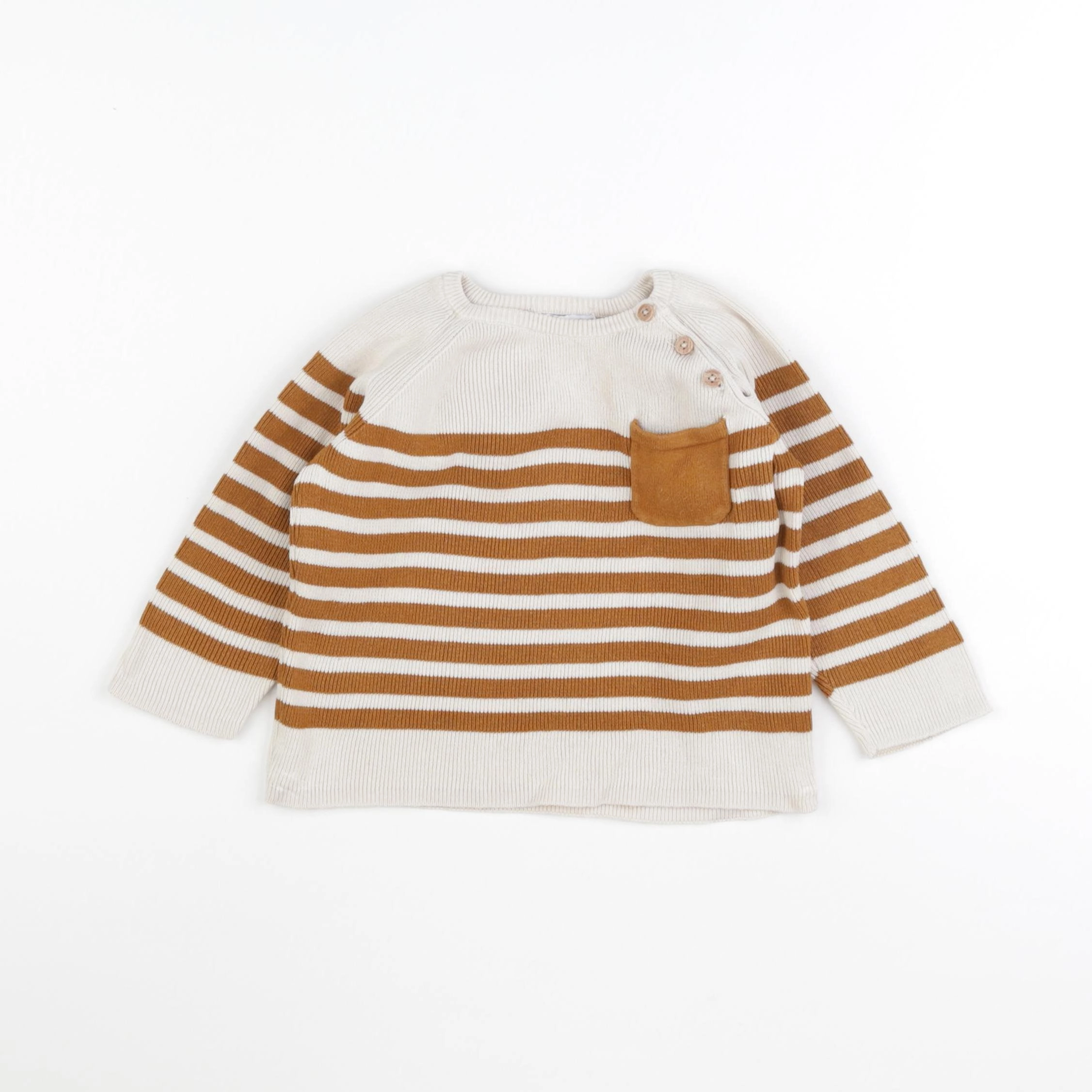 Vertbaudet - pull beige - 18 mois
