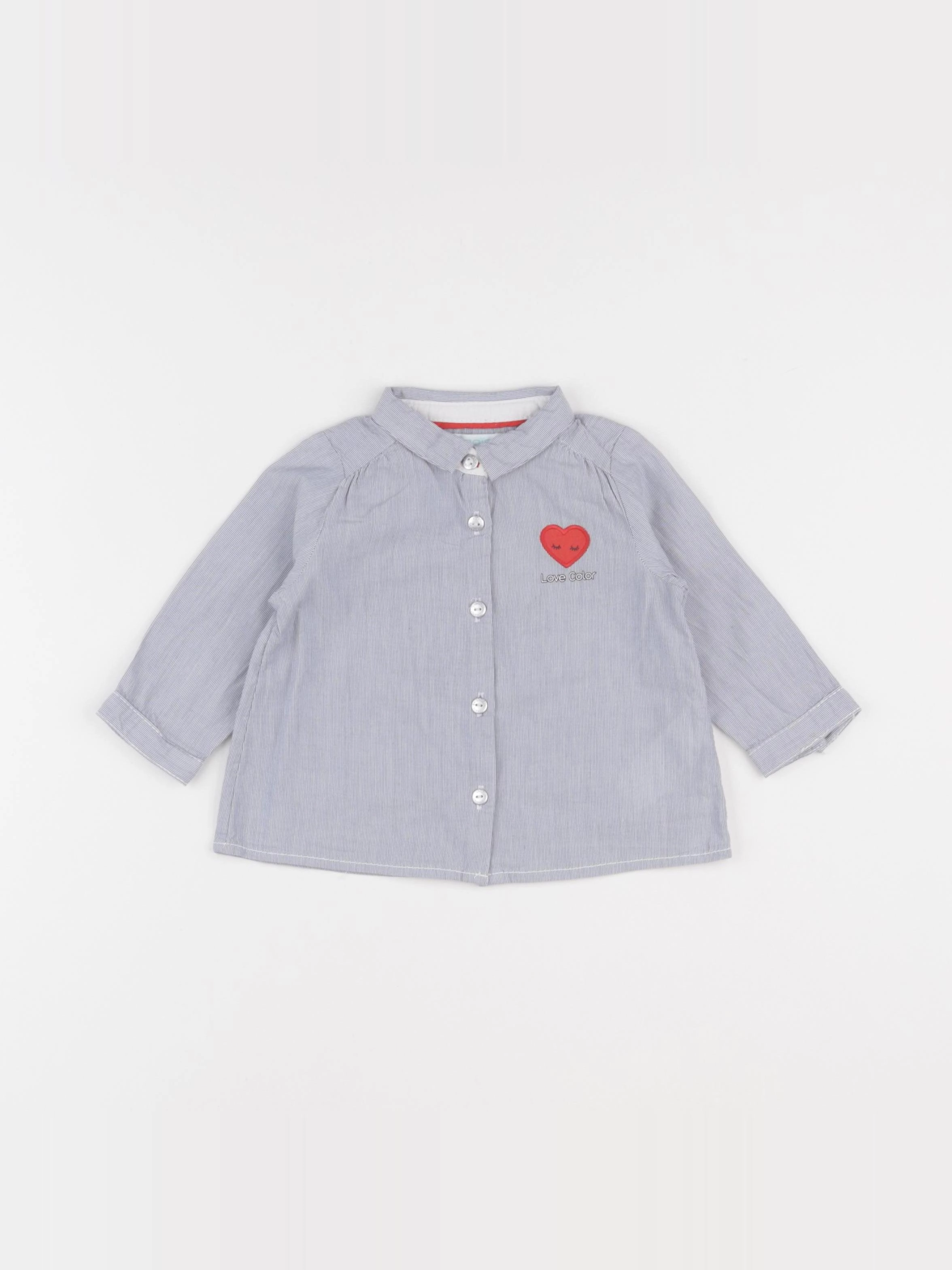Obaïbi - chemise bleu - 6 mois