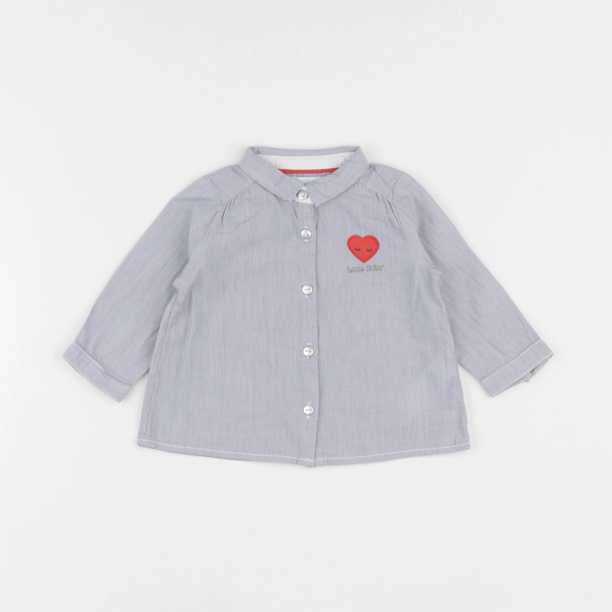Obaïbi - chemise bleu - 6 mois